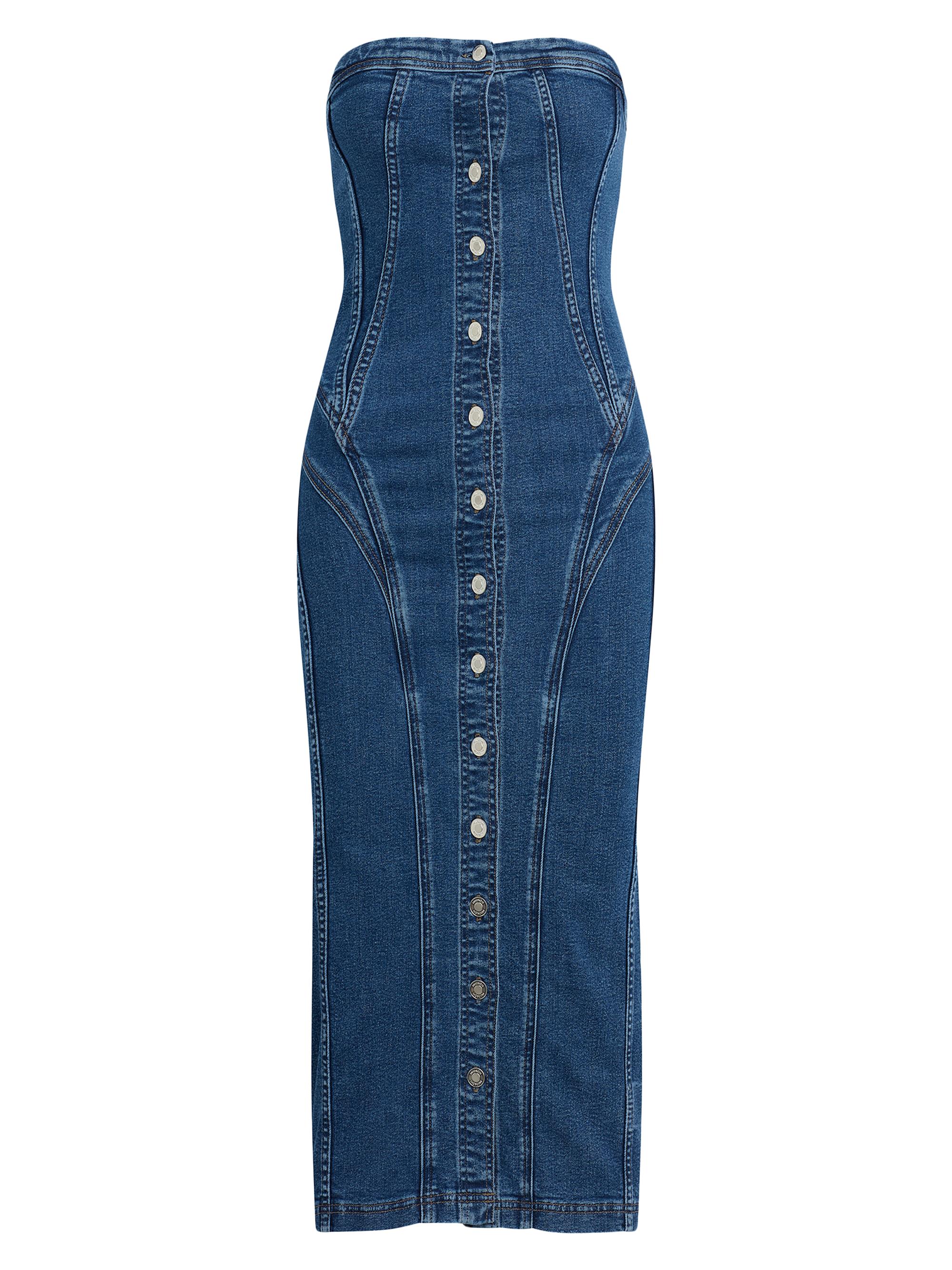 Hudson Jeans Women's Stretch-Denim Strapless Midi-Dress - Cupcake