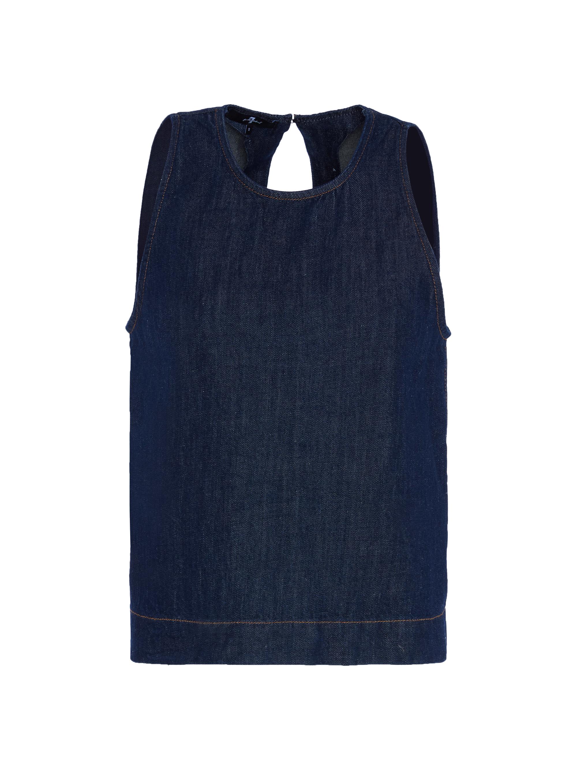 7 For All Mankind Women's Sleeveless Denim Top - Blueberry