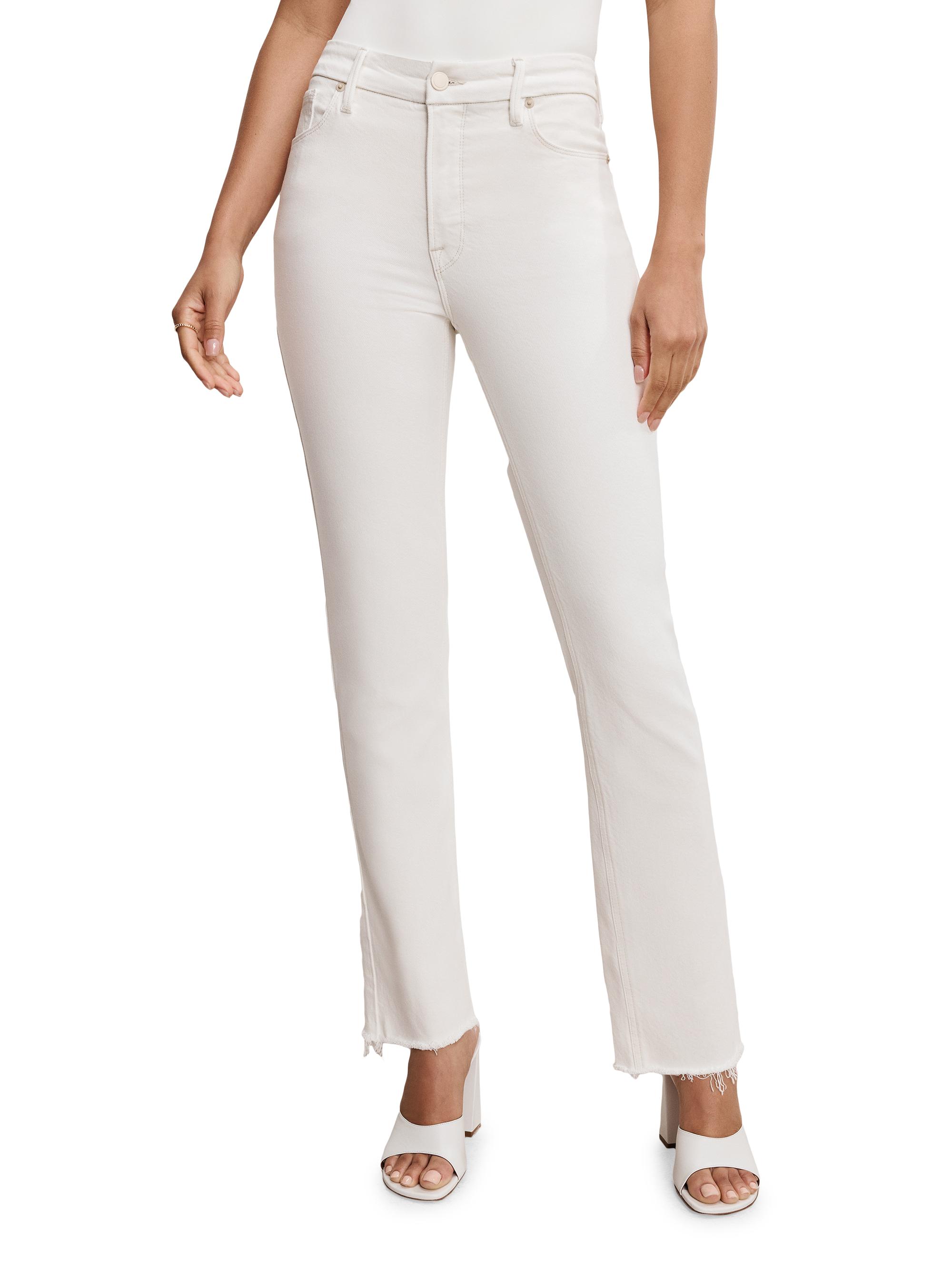 Good American Women's Soft-Tech Good Icon Straight Jeans - Cloud White