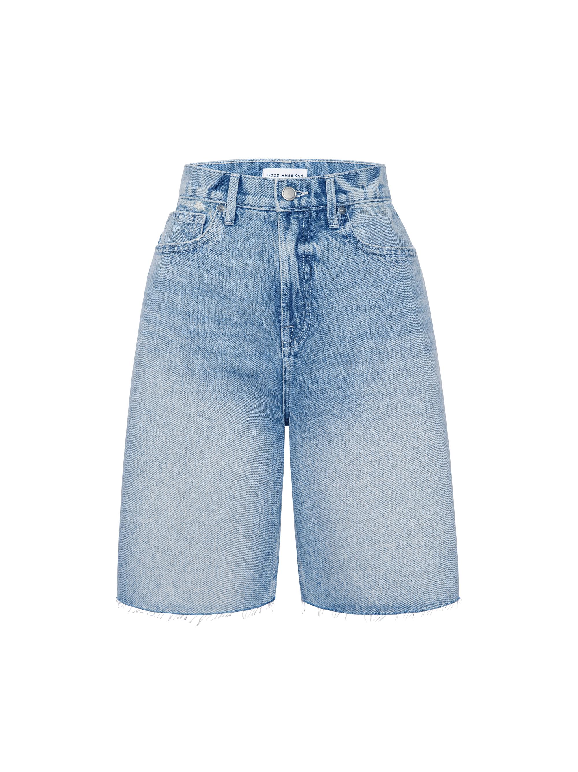 Mother The Half-Pipe Bermuda Frayed Denim Shorts | Saks