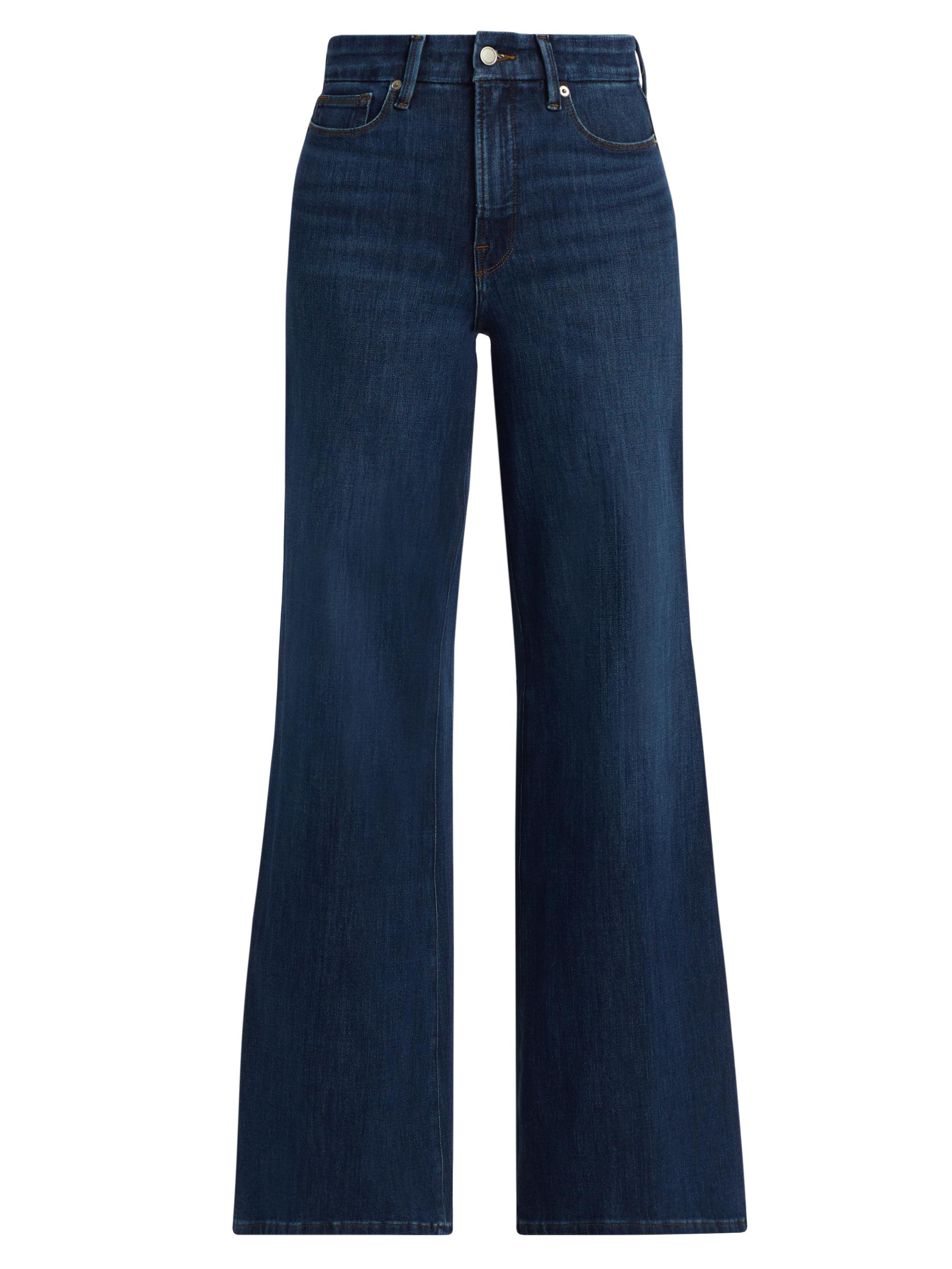 Good American Women's Soft Tech Good Waist Palazzo Jeans - Indigo