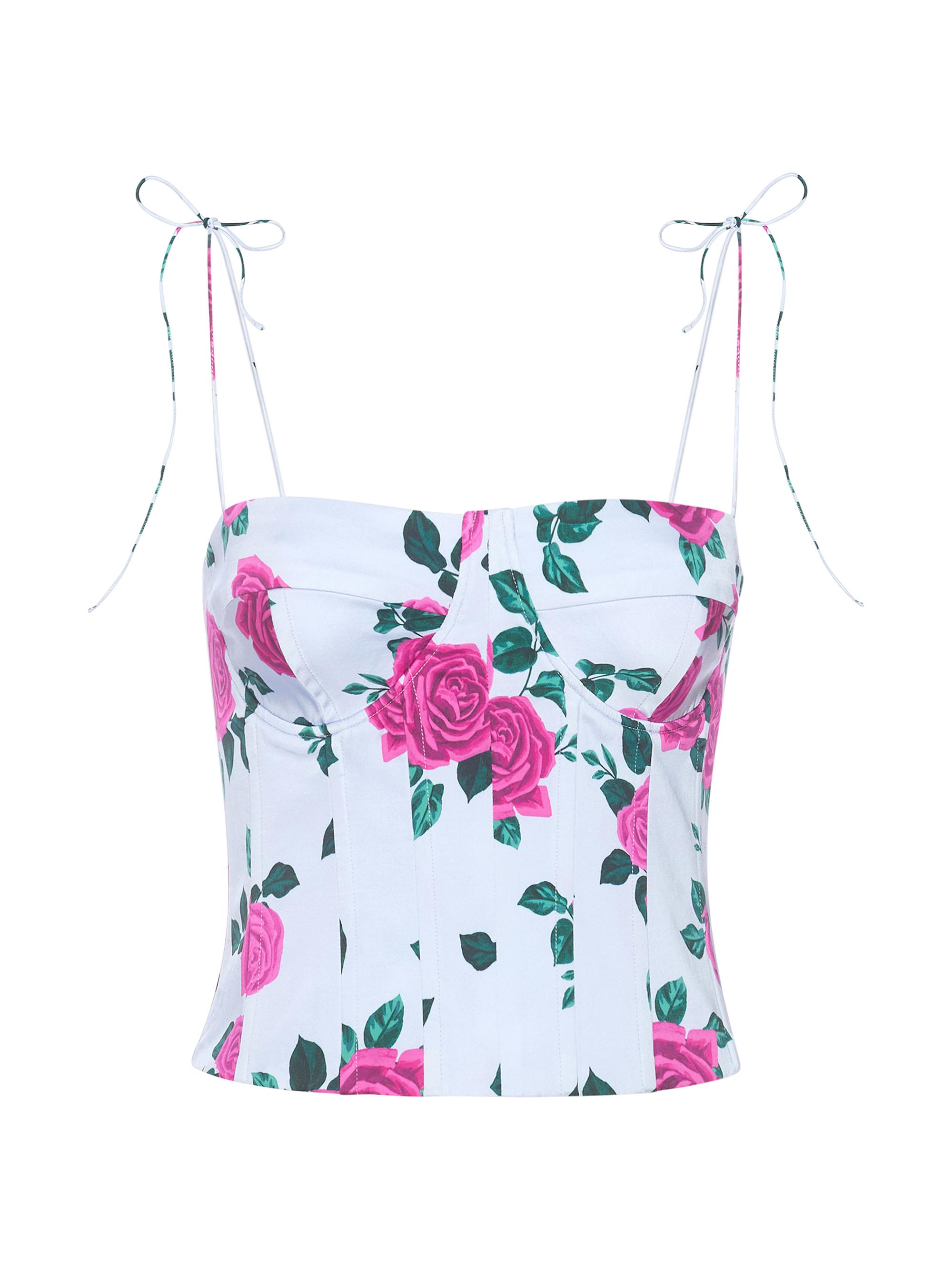 Good American Women's Vintage Rose Satin Bustier Top - Vintage Rose