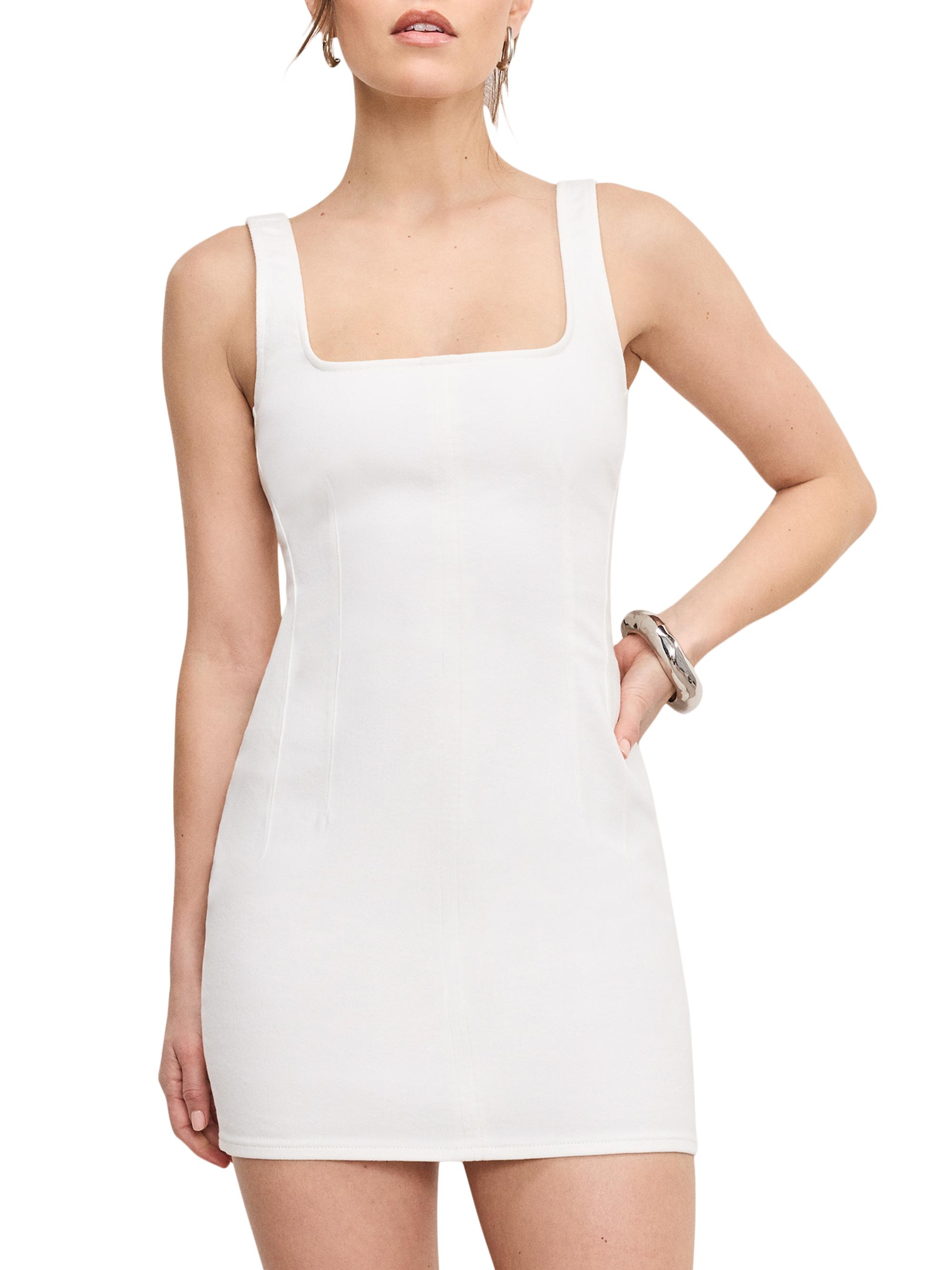 Good American Women's Denim Shift Dress - Cloud White