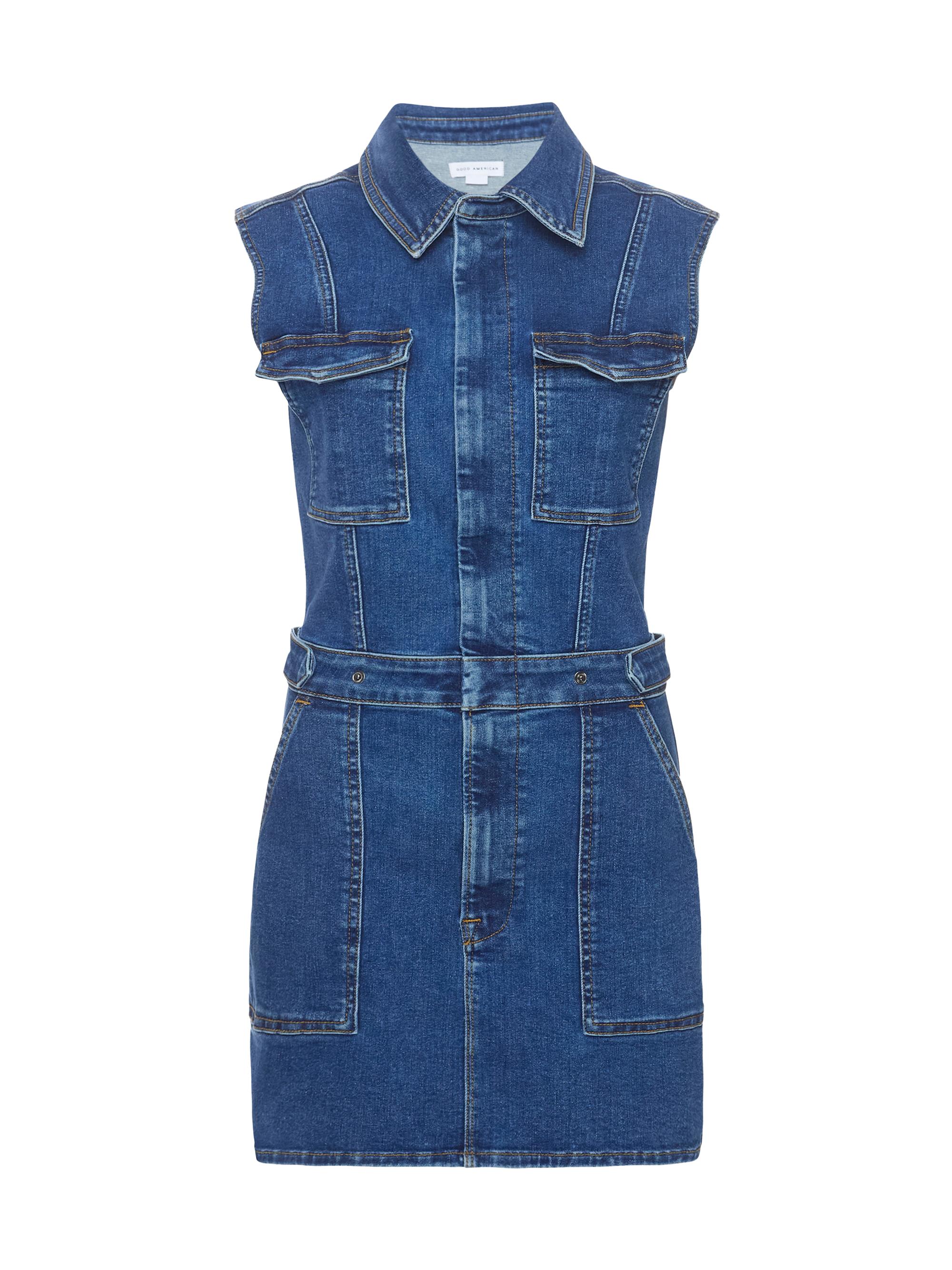 Good American Women's Fit For Success Sleeveless Mini Dress - Indigo