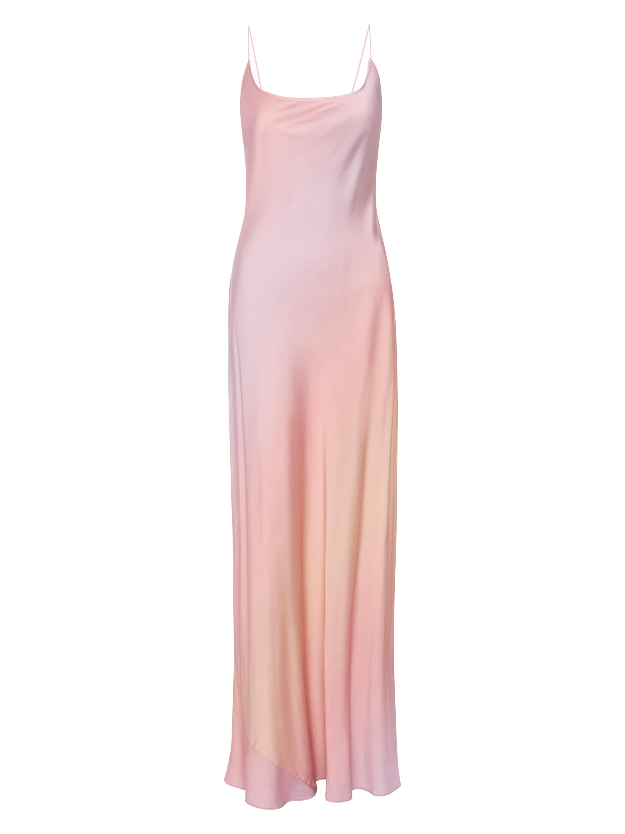 Good American Women's Satin Slip Maxi Dress - Sunset Gradient