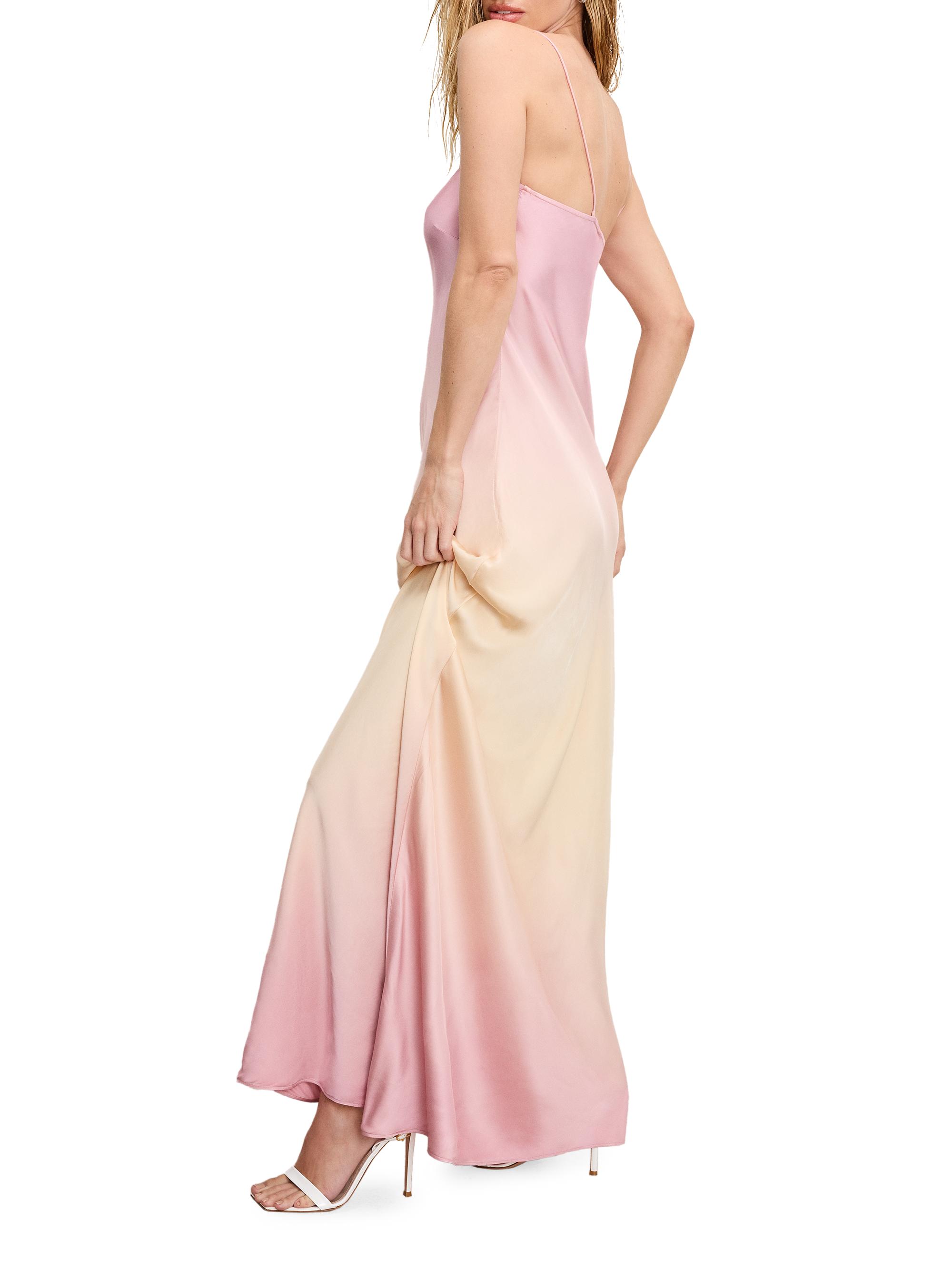 Good American Women's Satin Slip Maxi Dress - Sunset Gradient004 - Size M