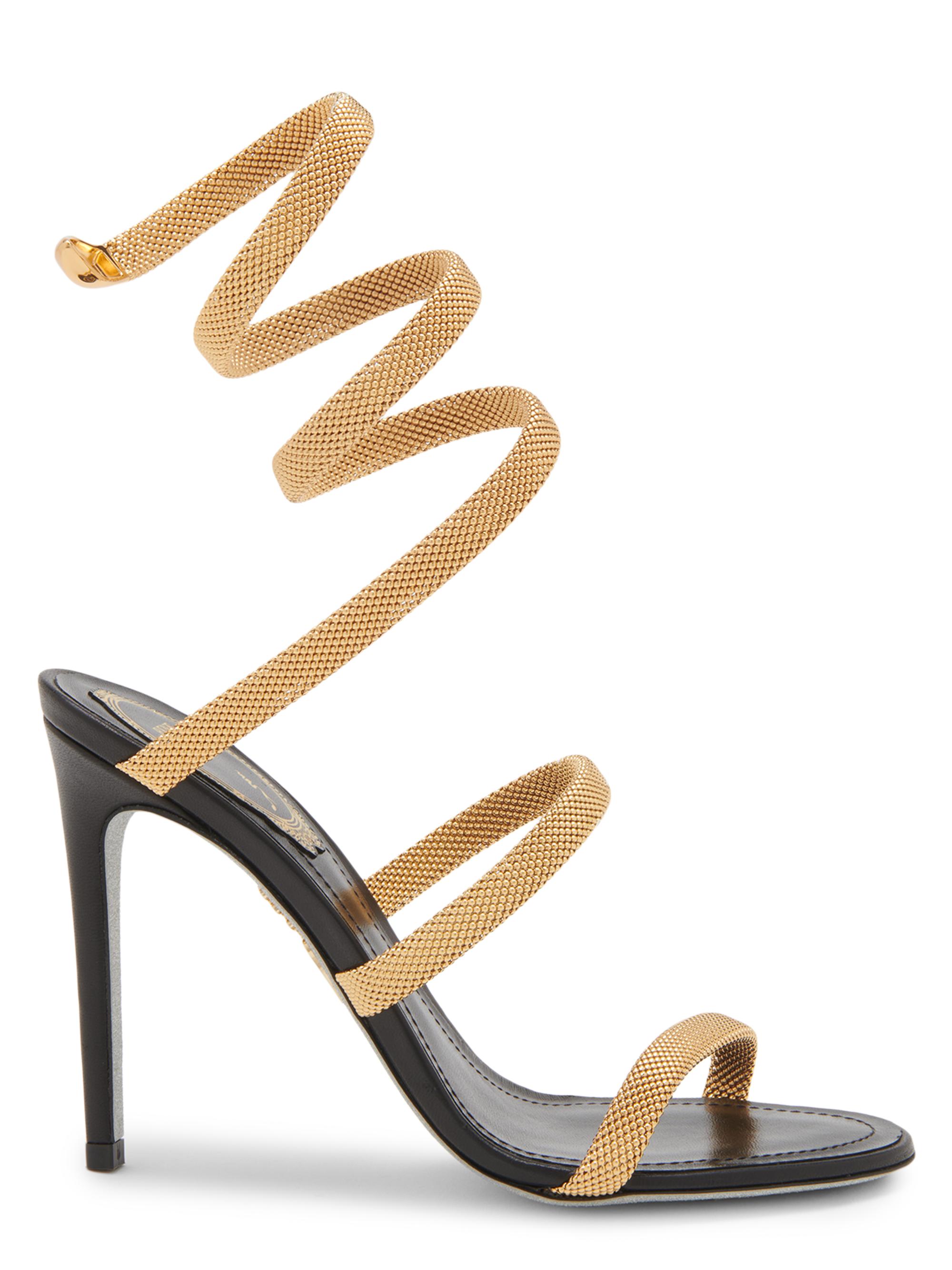 RENE CAOVILLA レネカオヴィラ　スネーク　ハイヒール Rene Caovilla 105mm Crystal Satin Snake-Wrap Sandals - Bergdorf