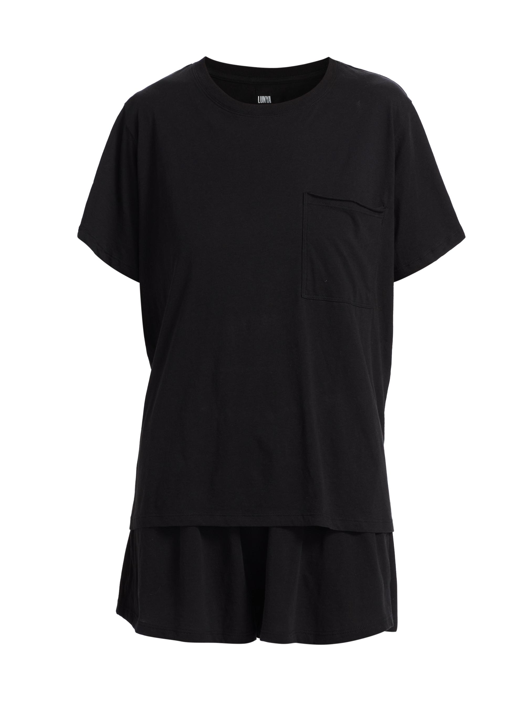 Lunya Women's Pima Cotton Short Pajamas - Immersed Black