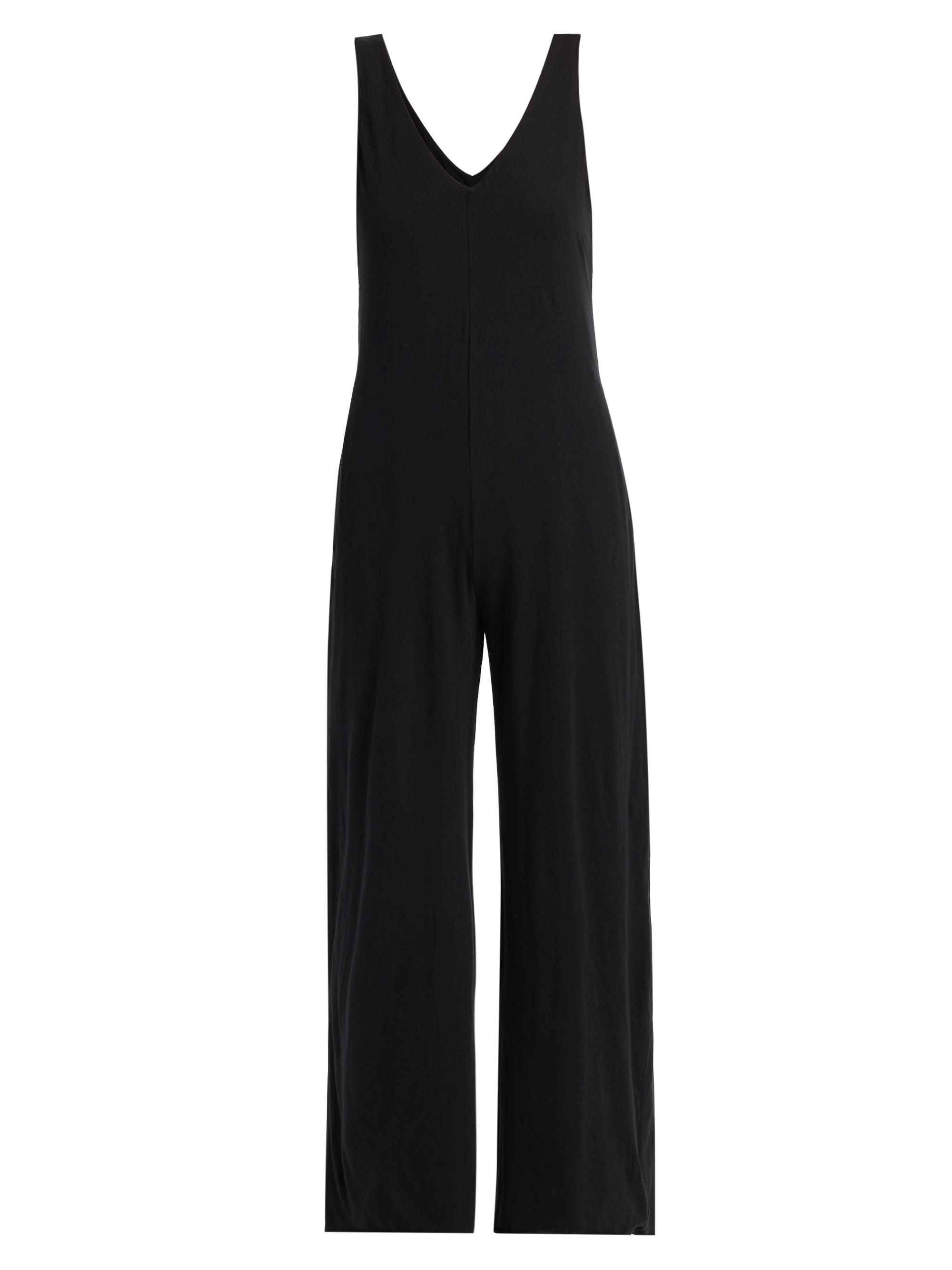 Lunya Women's Cotton Double V Jumpsuit - Immersed Black