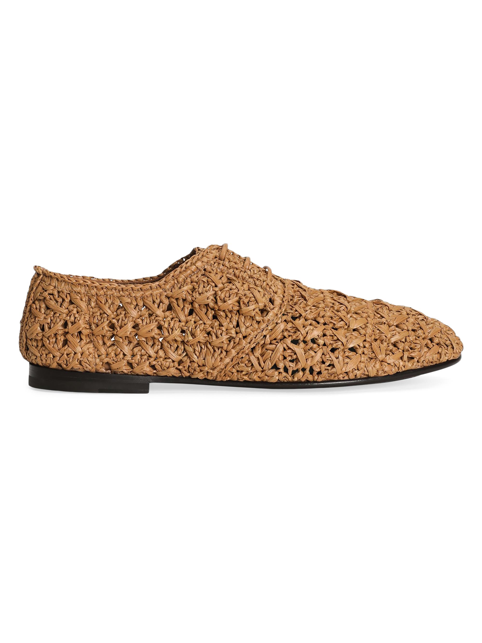 Dolce & Gabbana Men's Derby Woven Lace-Up Shoes - Camel