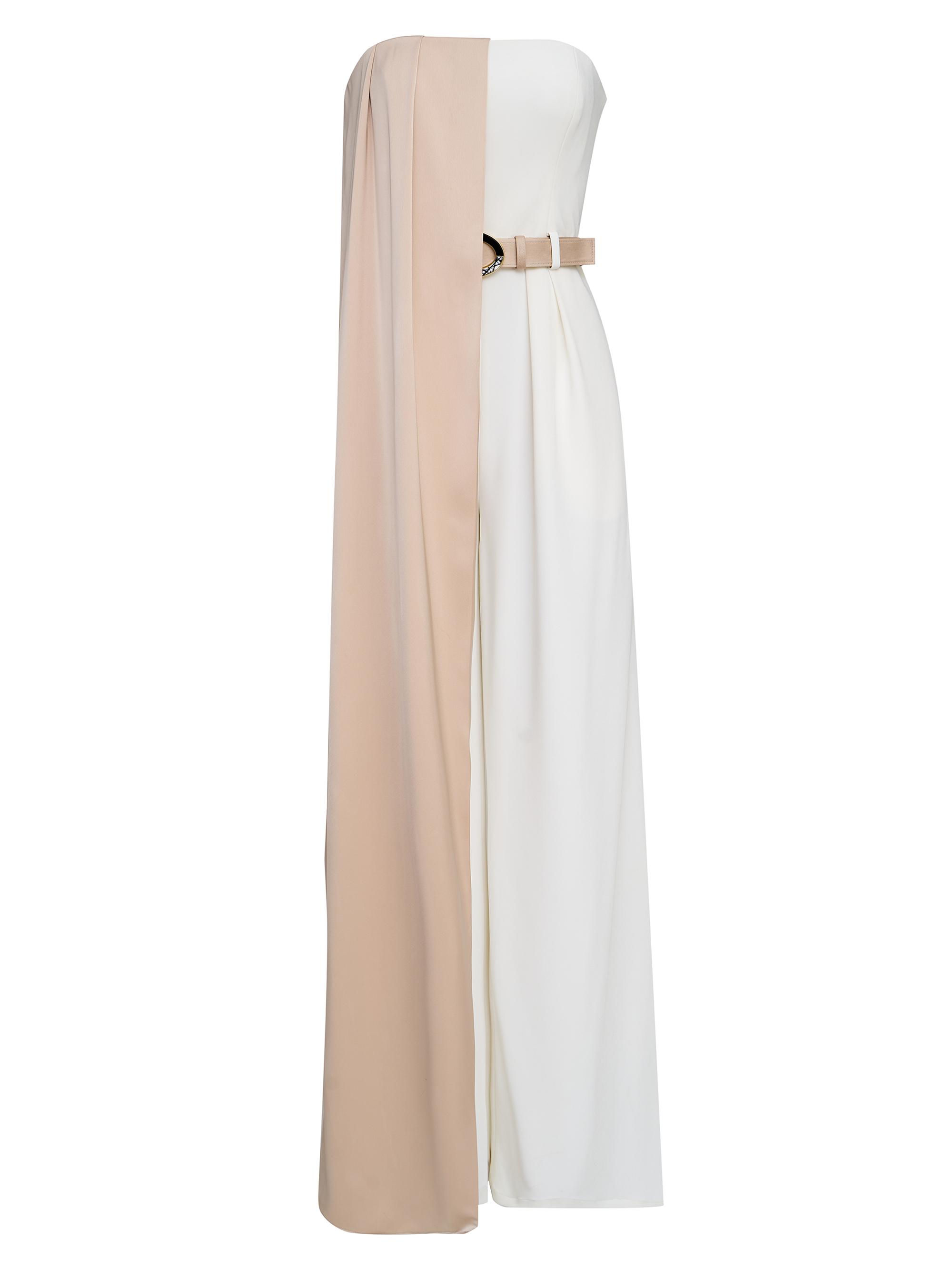 エムミーエメ 2way check slit combinaison Cady jumpsuit with cape, midnightblue | 