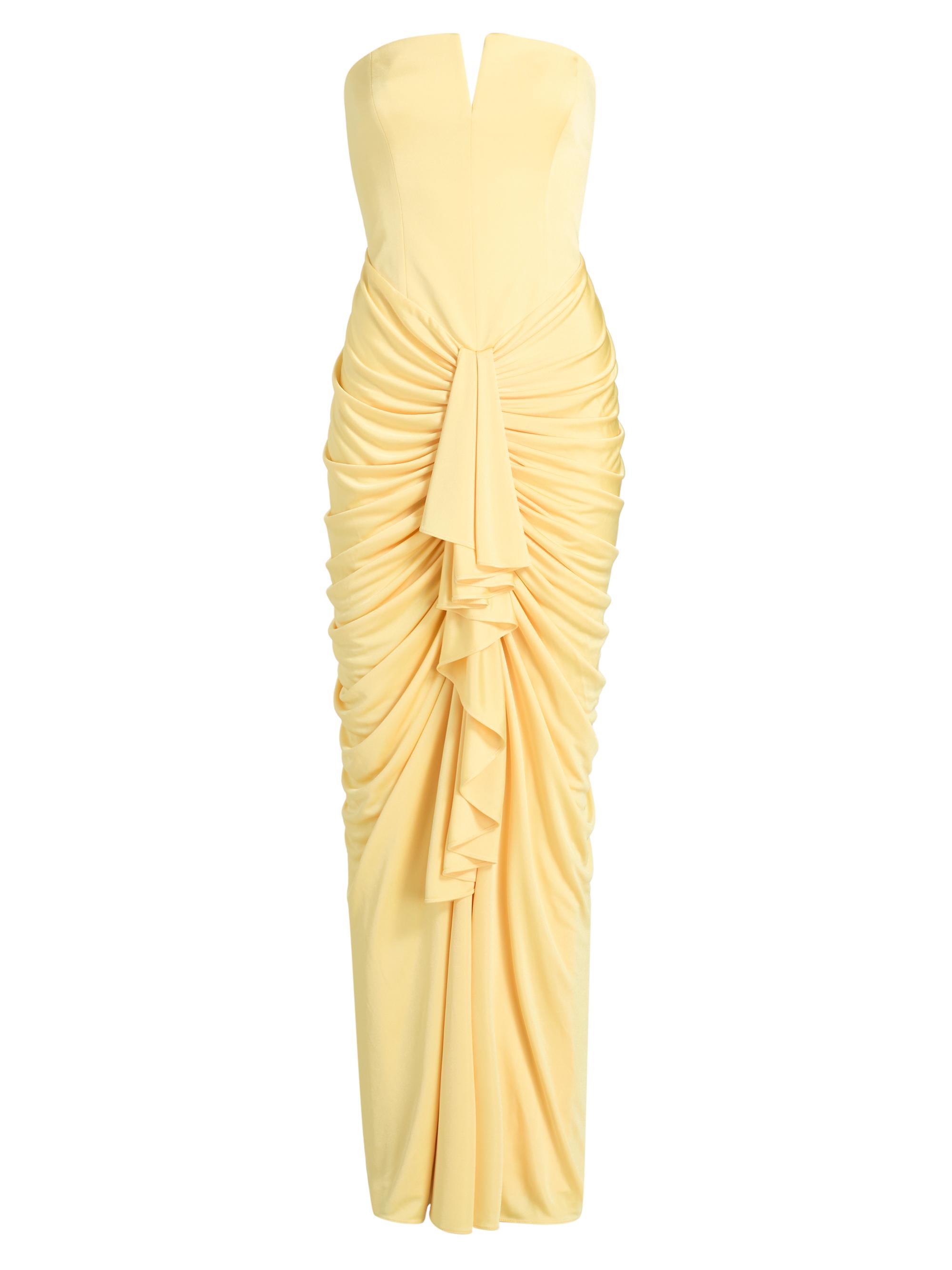 Et Ochs Women's Selena Strapless Drape Column Gown - Butter