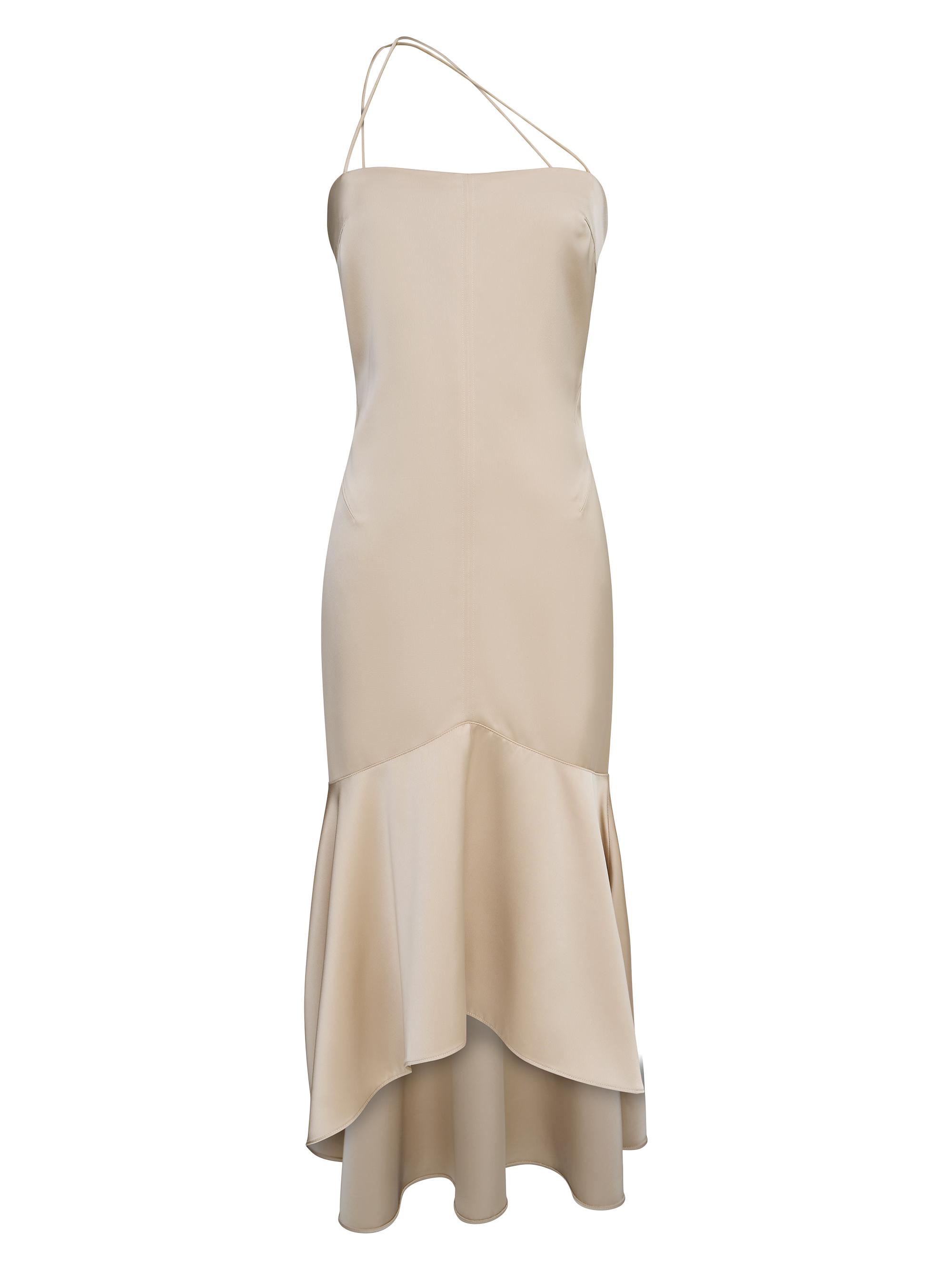 Et Ochs Women's Sierra Fit-And-Flare Satin Dress - Vanilla