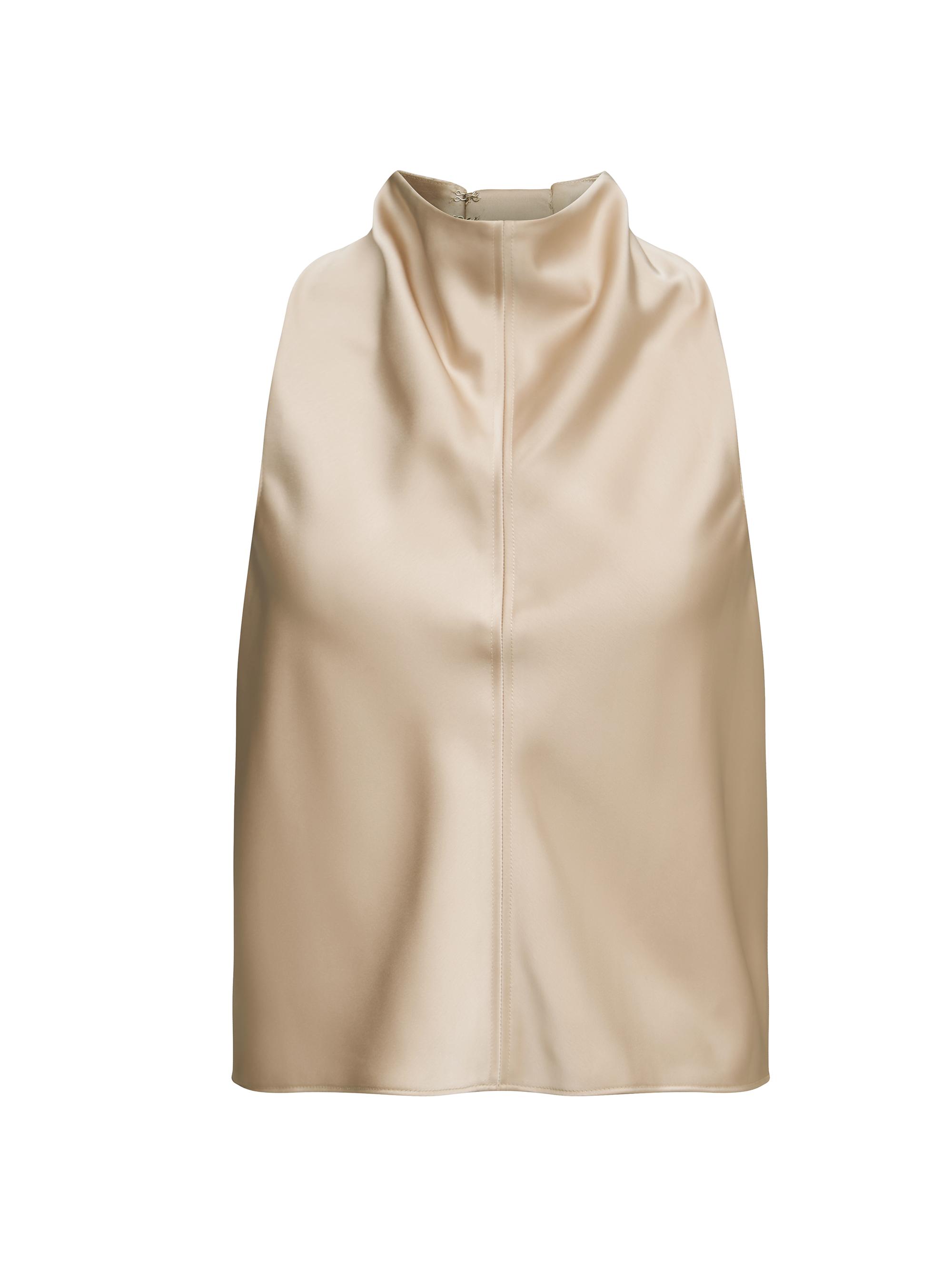 Et Ochs Women's Raven Satin Cowlneck Top - Vanilla