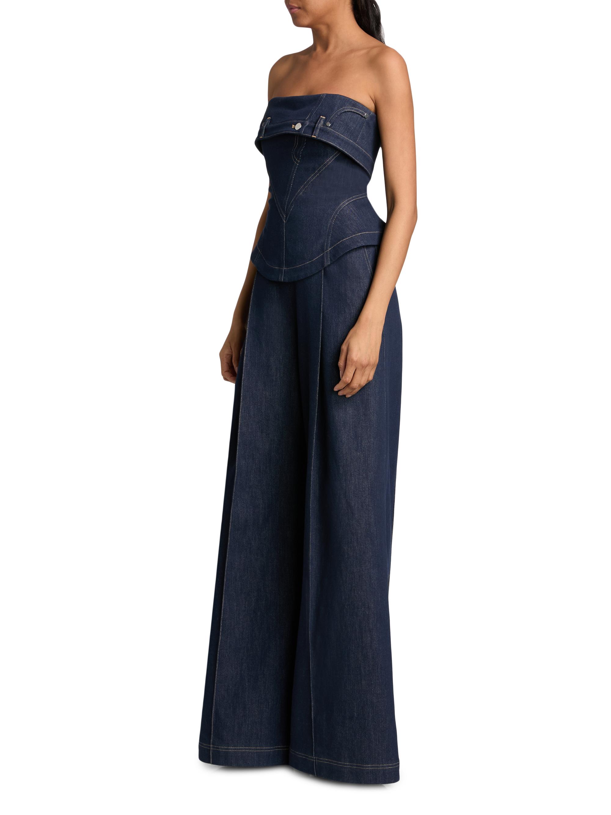Et Ochs Jordan Denim Corset Wide-Leg Jumpsuit | Saks Fifth Avenue