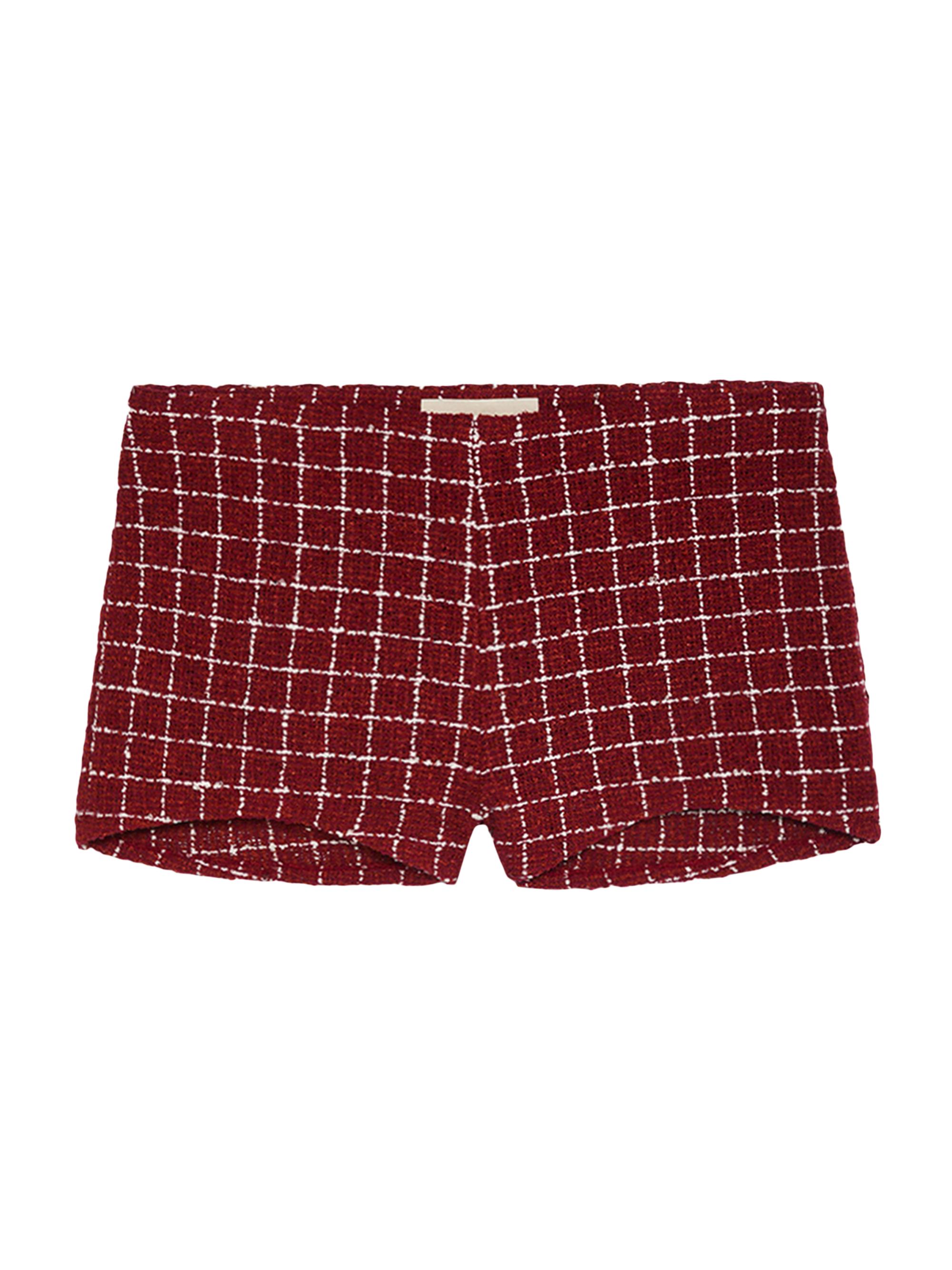 Liberowe Women's Madeline Micro Shorts - Burgundy Check