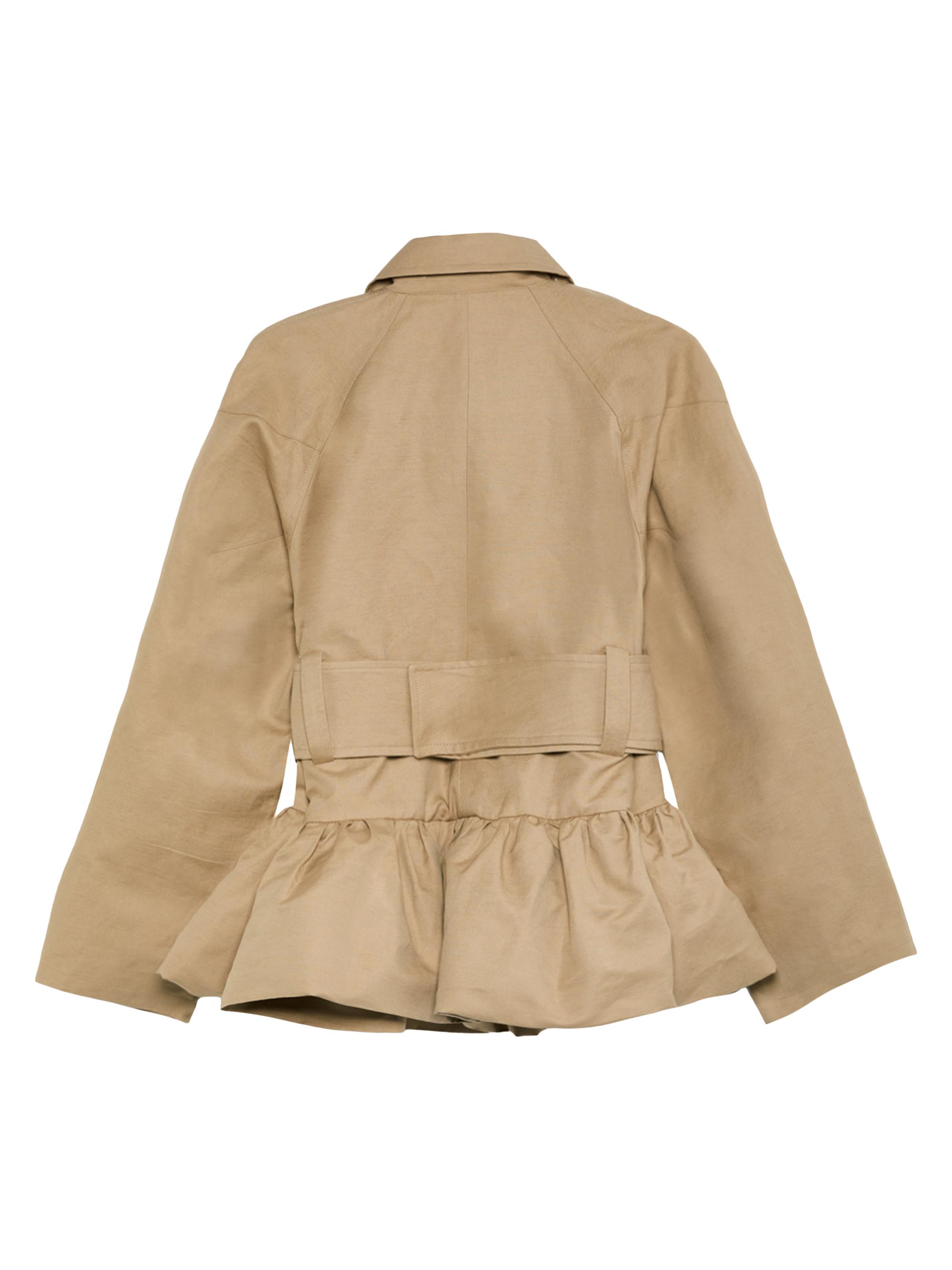 Liberowe Cotton Twill Belted Peplum Raincoat | Saks Fifth Avenue