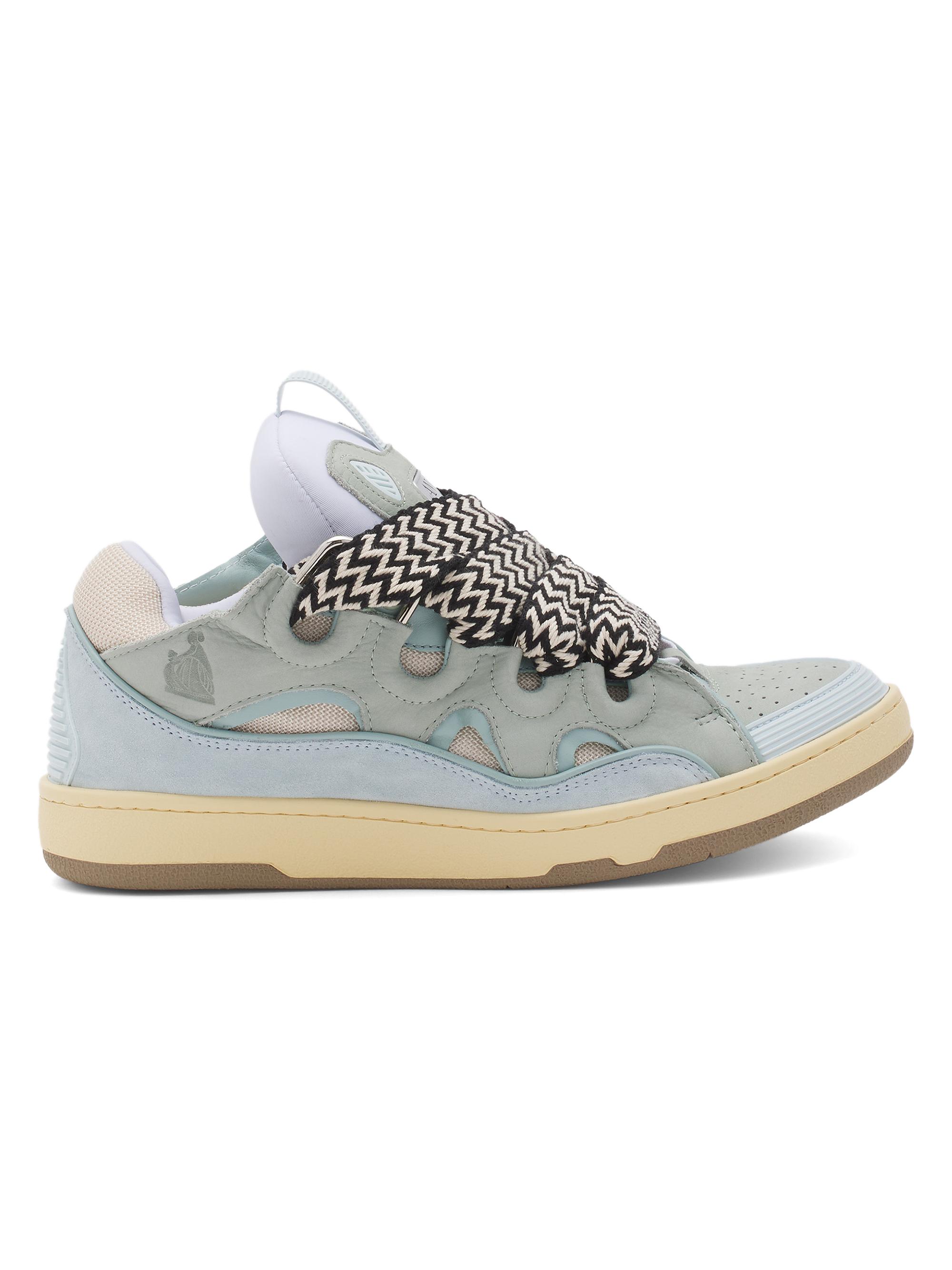 Lanvin Men's Leather Curb Sneakers - Pale Blue