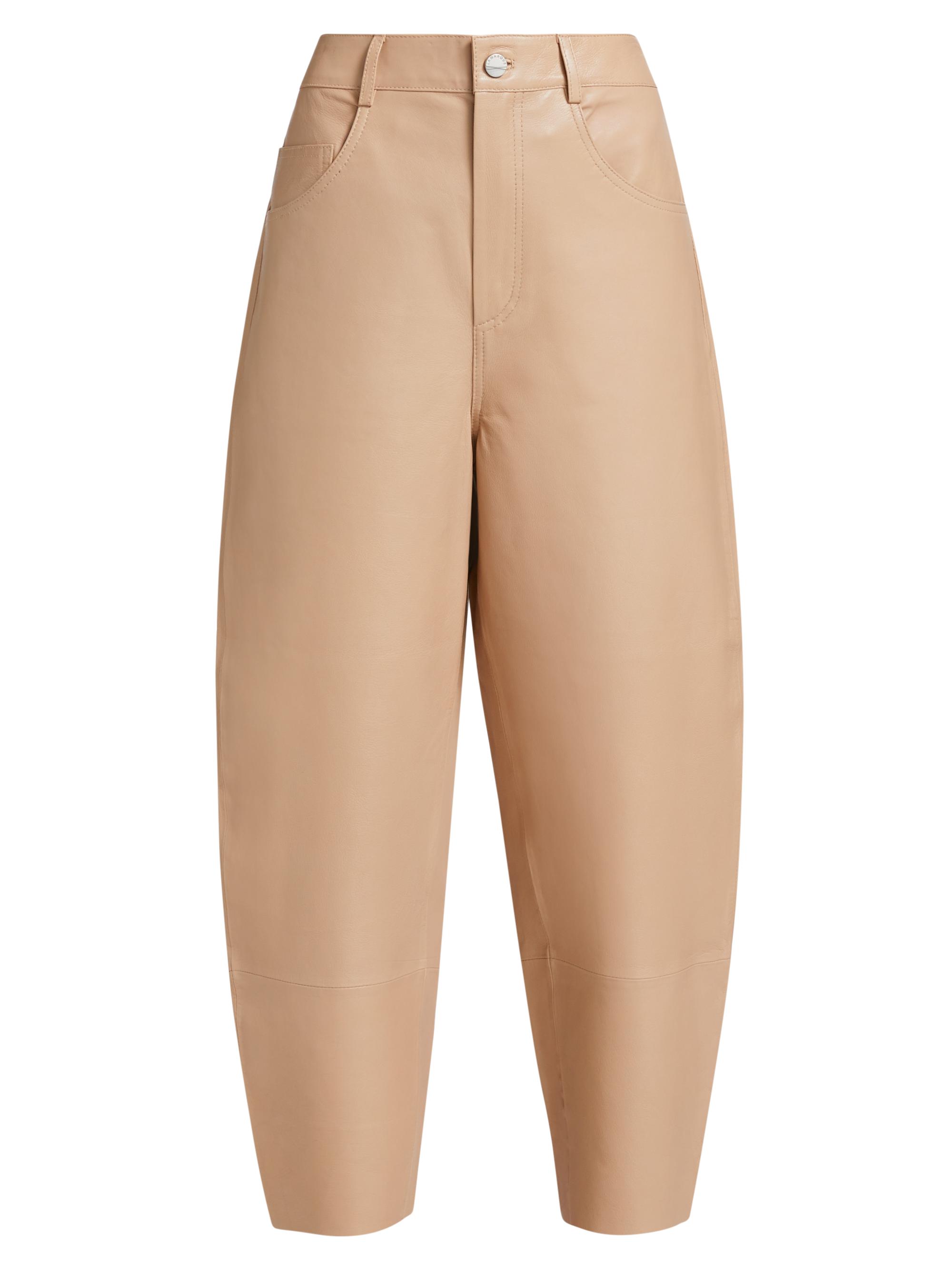 Lamarque Women's Fenne Leather Taper Pants - Beige