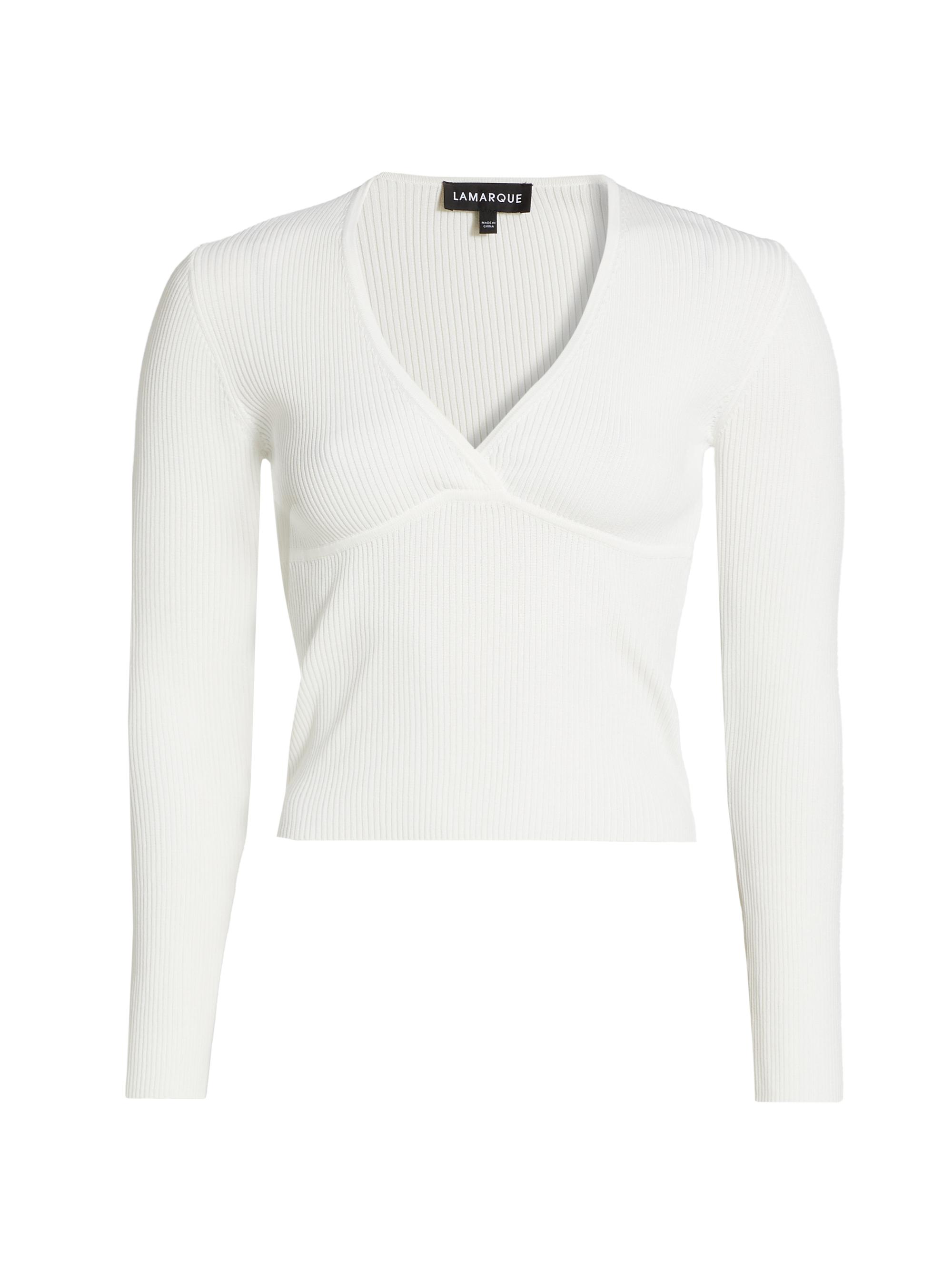 Lamarque Women's Romane Rib-Knit Sweater - Off White