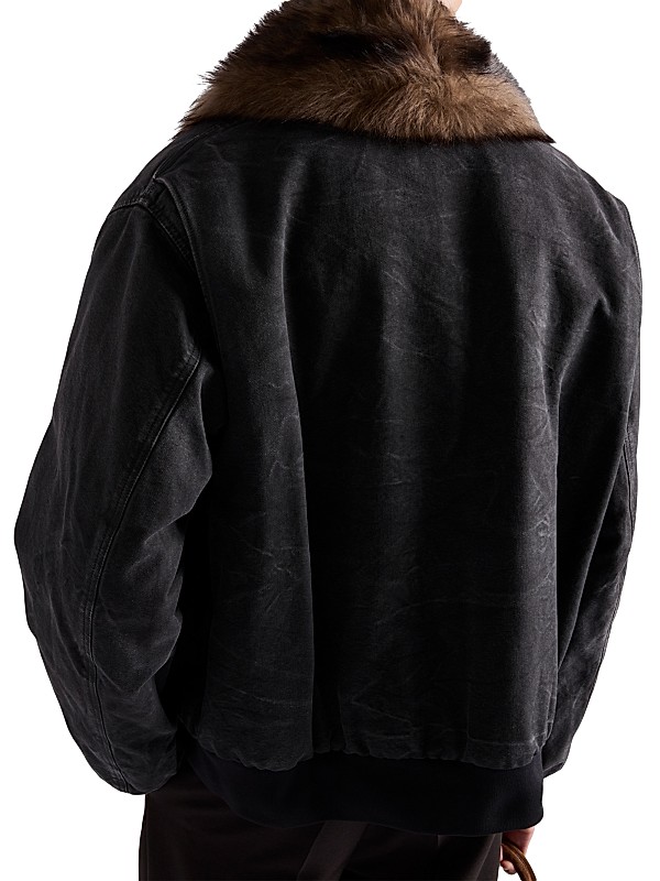 Shop Prada Cotton Blouson Jacket with Shearling Collar Shop Prada Cotton Blouson Jacket with Shearling Collar