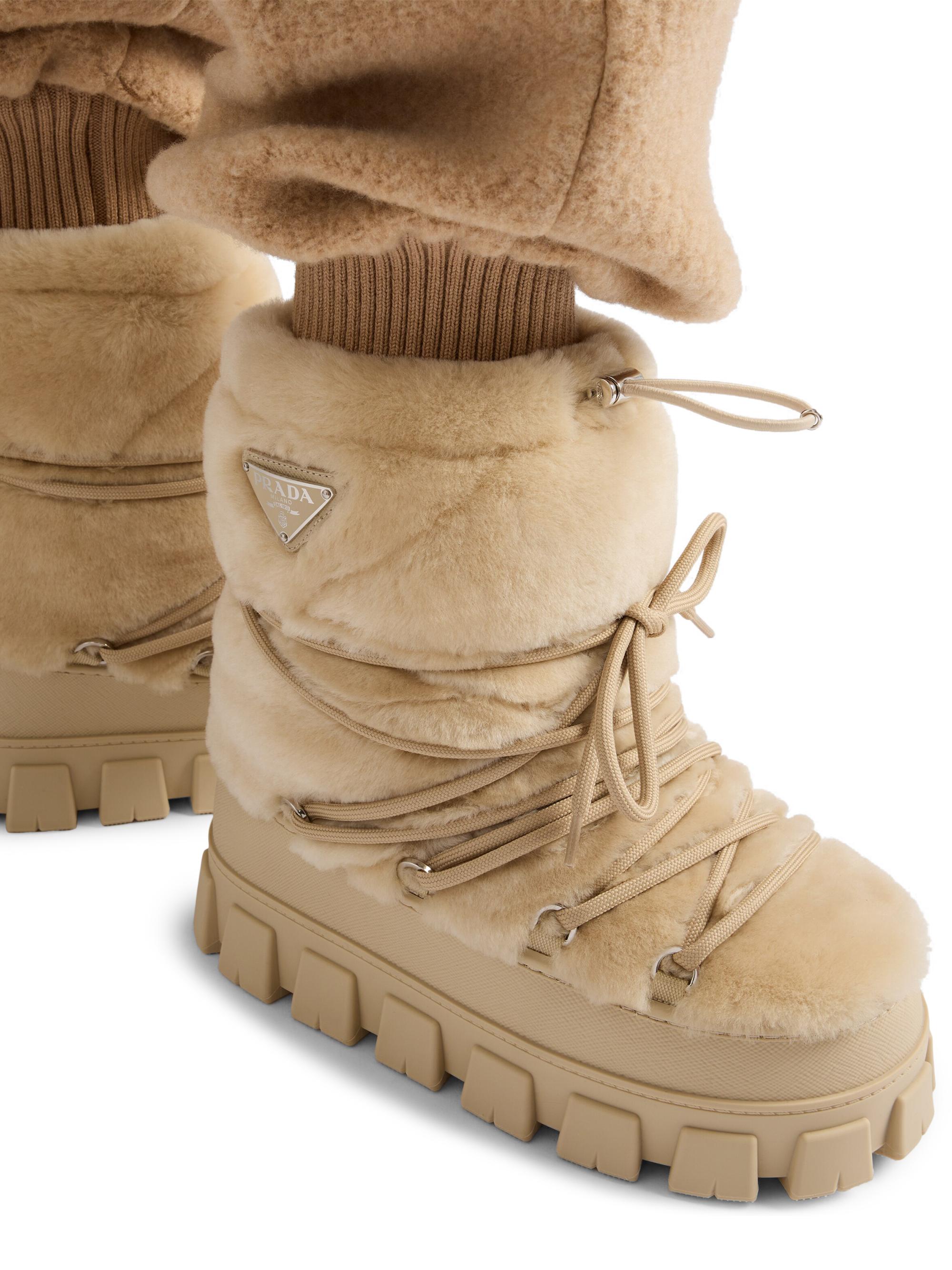 Prada Shearling Après Ski Booties | Saks Fifth Avenue
