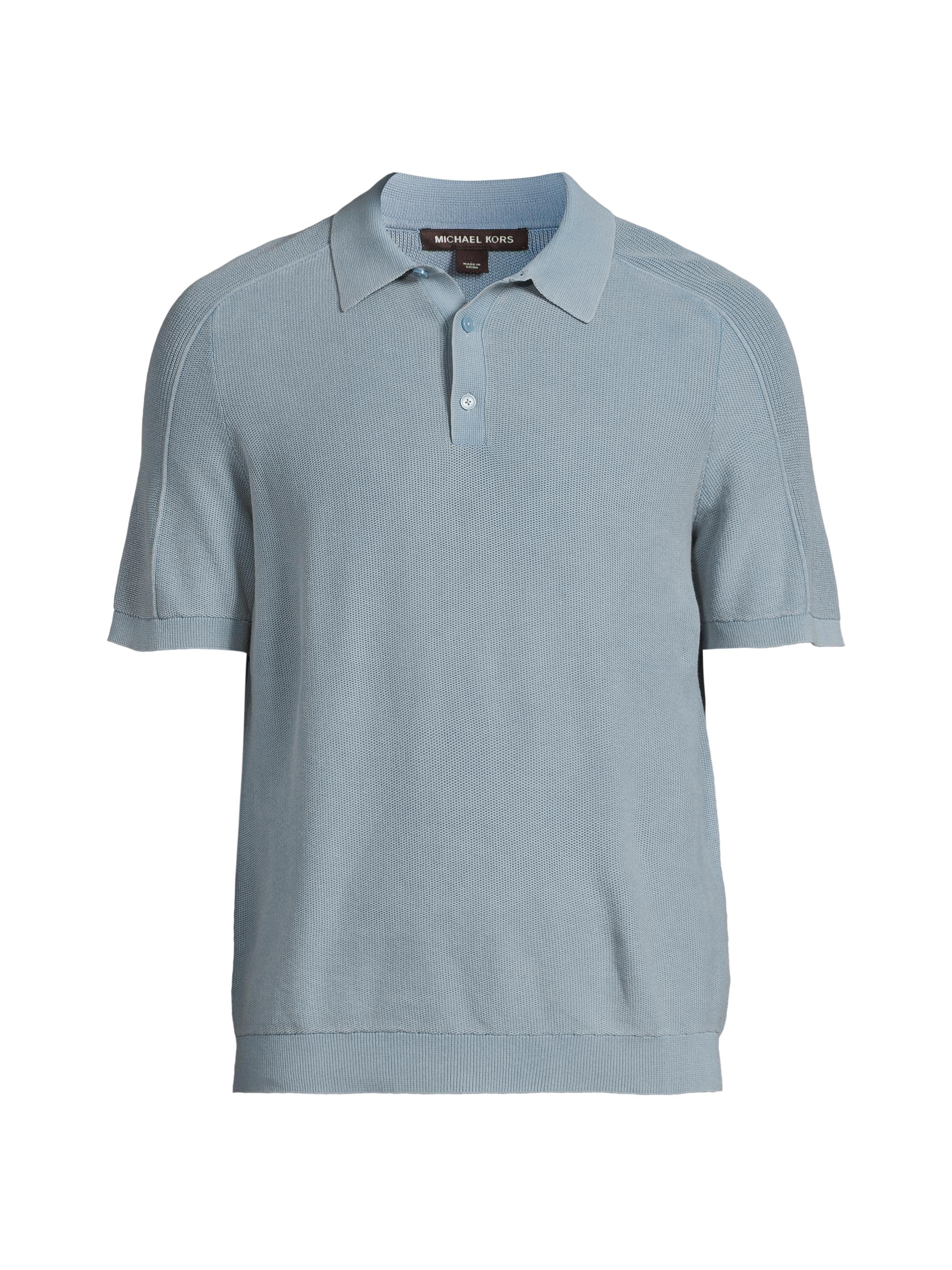 Michael Kors Men's Garment-Dye Knit Polo Shirt - Chambray