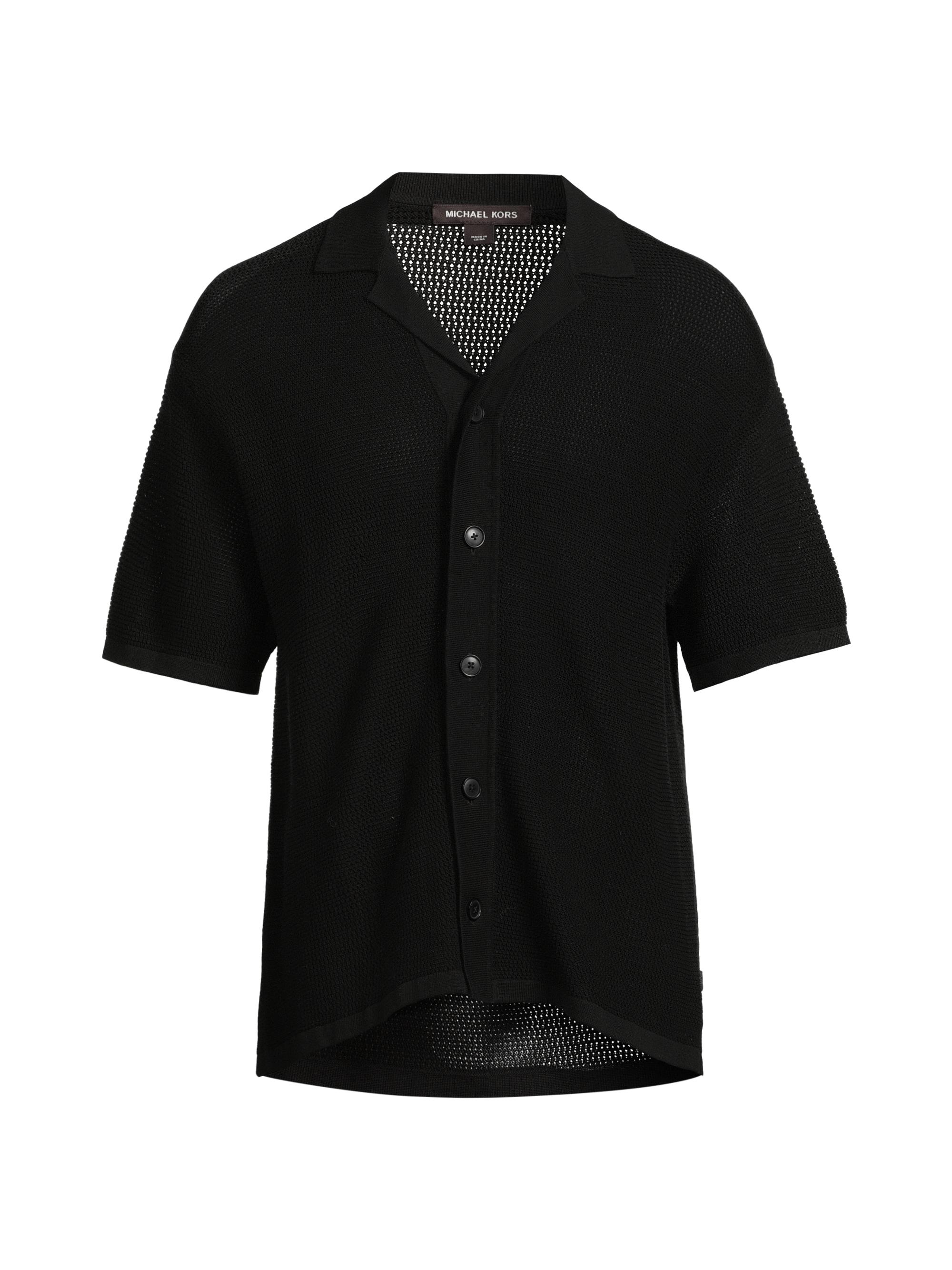 Michael Kors Men's Cotton Mesh Shirt - Black