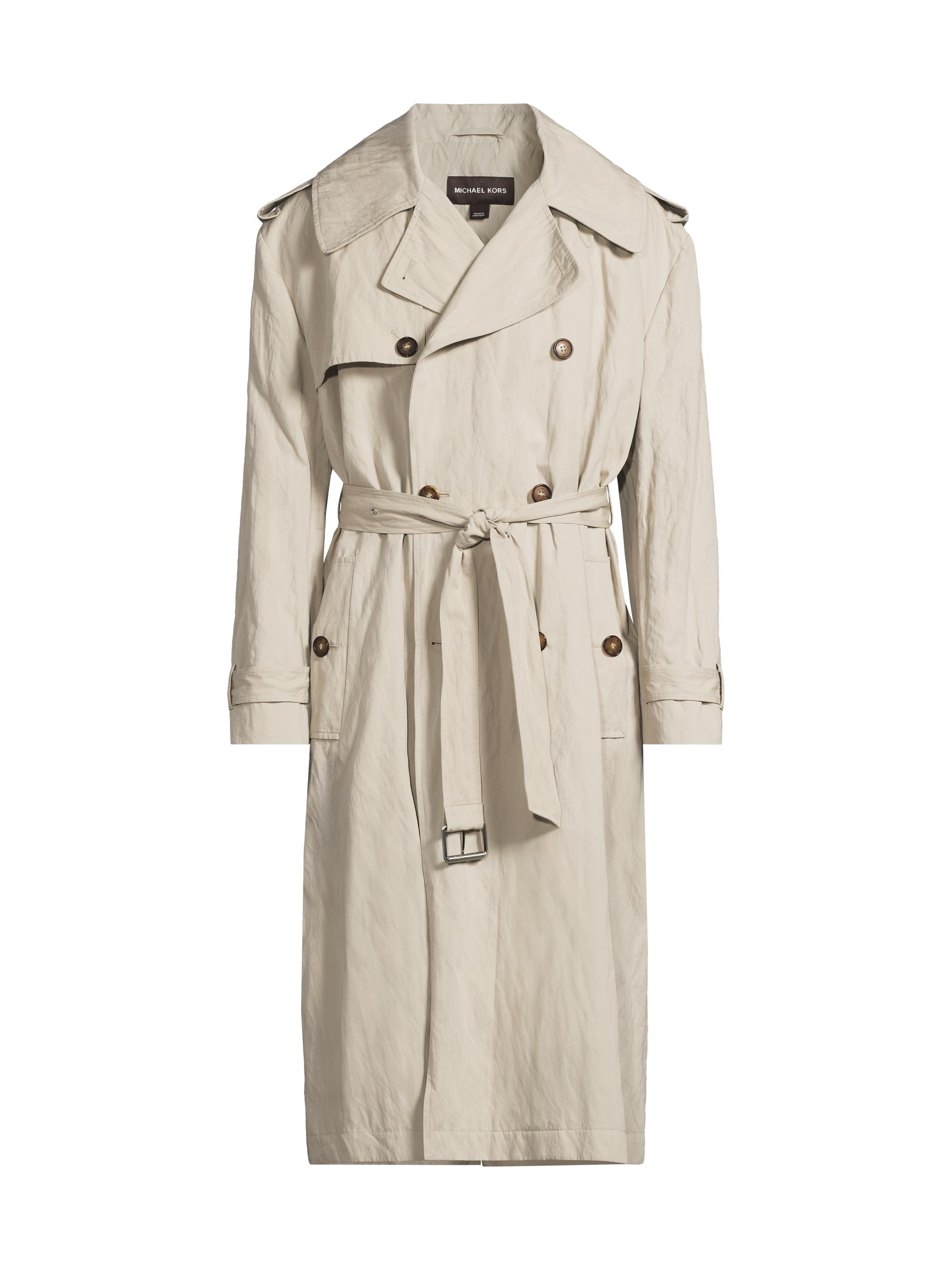 Michael Kors Men's Crinkle Cotton Oversized Trench Coat - Dune
