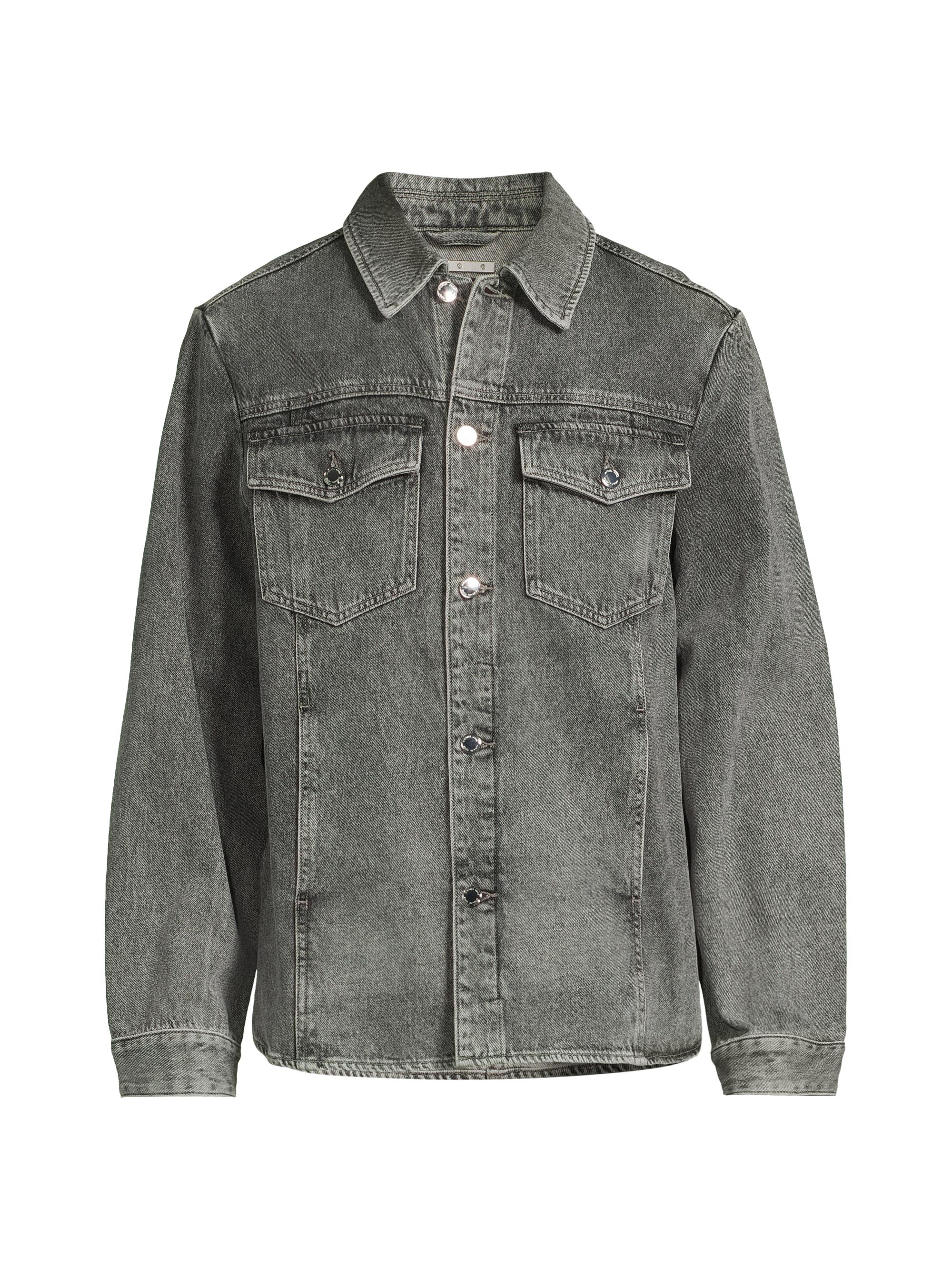Michael Kors Men's Curved-Hem Denim Shirt Jacket - Concrete Wash