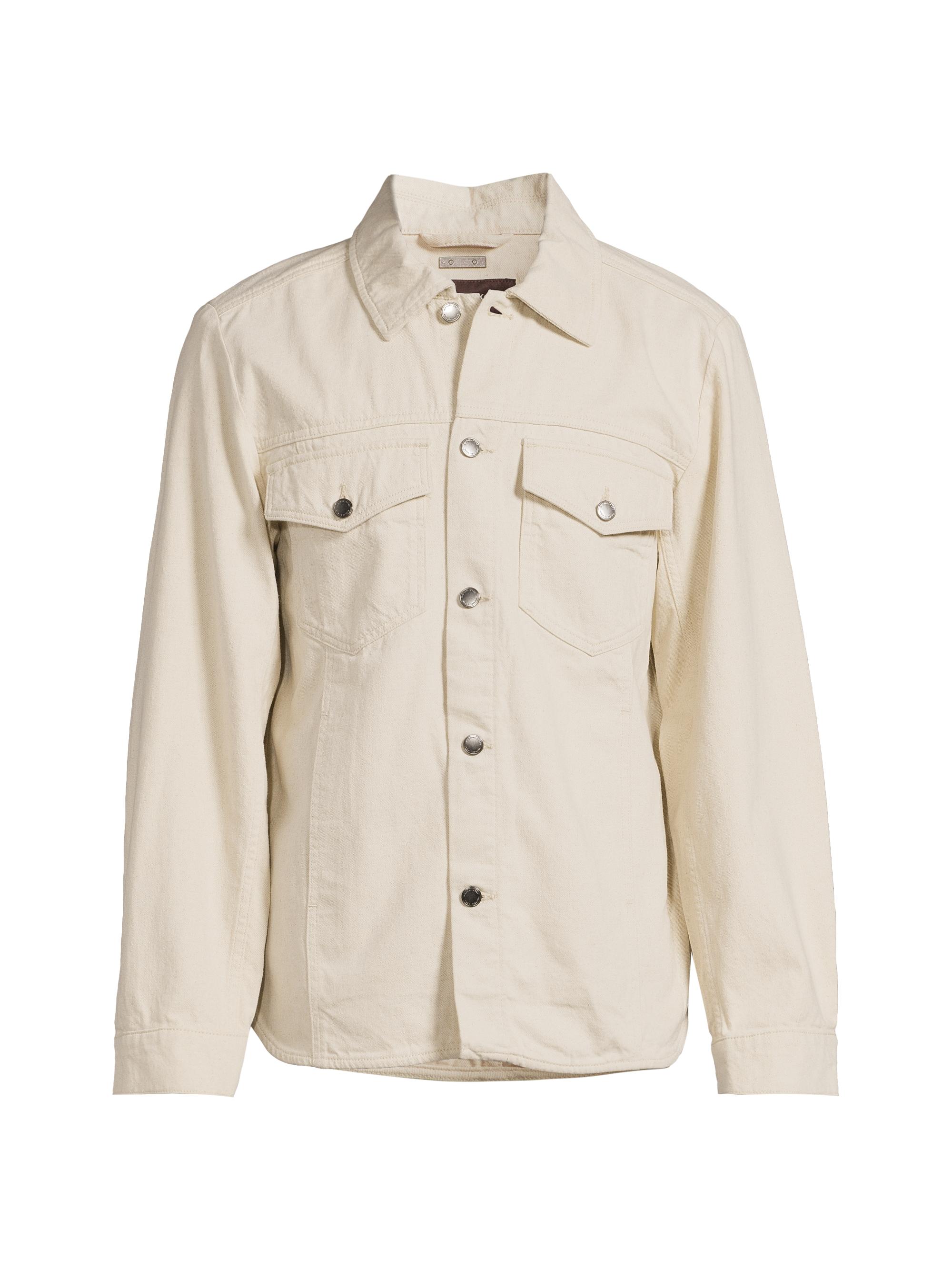 Michael Kors Men's Seeded Denim Shirt Jacket - Ecru