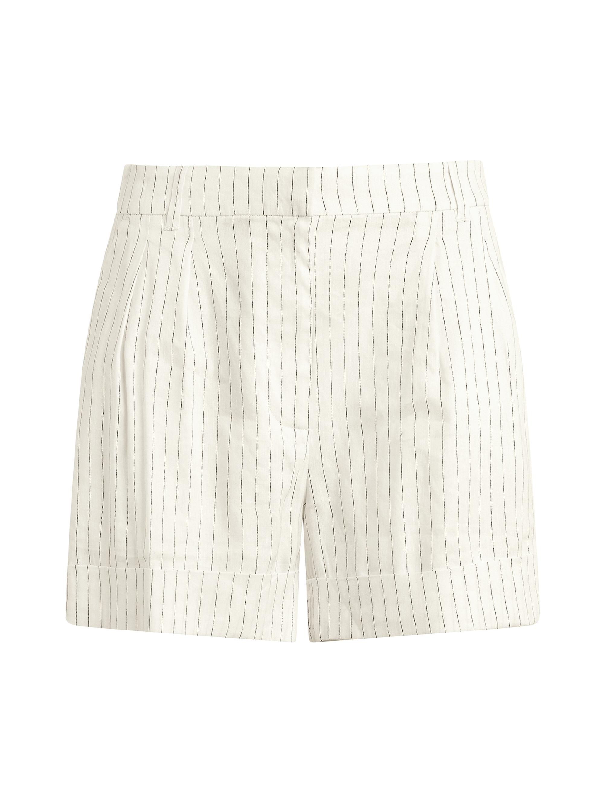 Joe's Jeans Women's The Brody Tailored Pinstripe Linen-Blend Shorts - Cream Linen Black