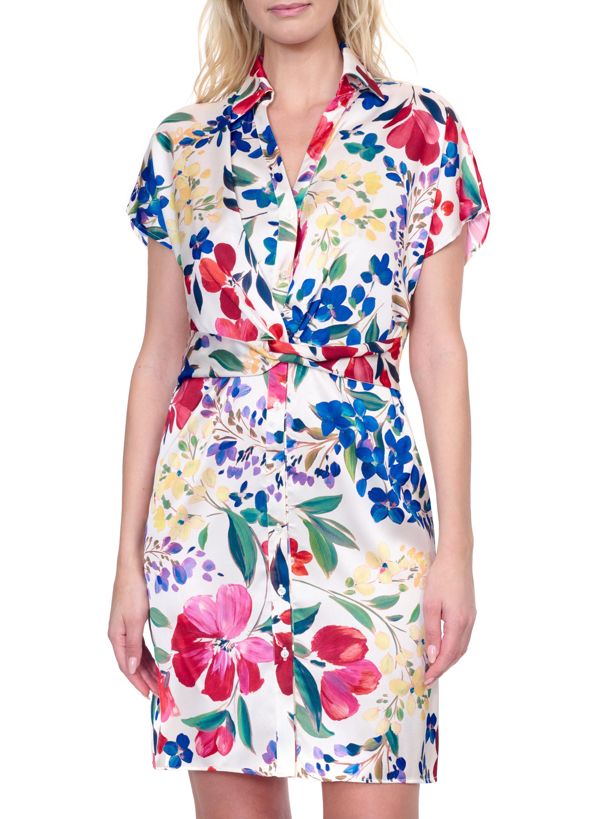 Gottex Swimwear Women's Garden Dream Button-Front Mini Shirtdress - Off White Multi