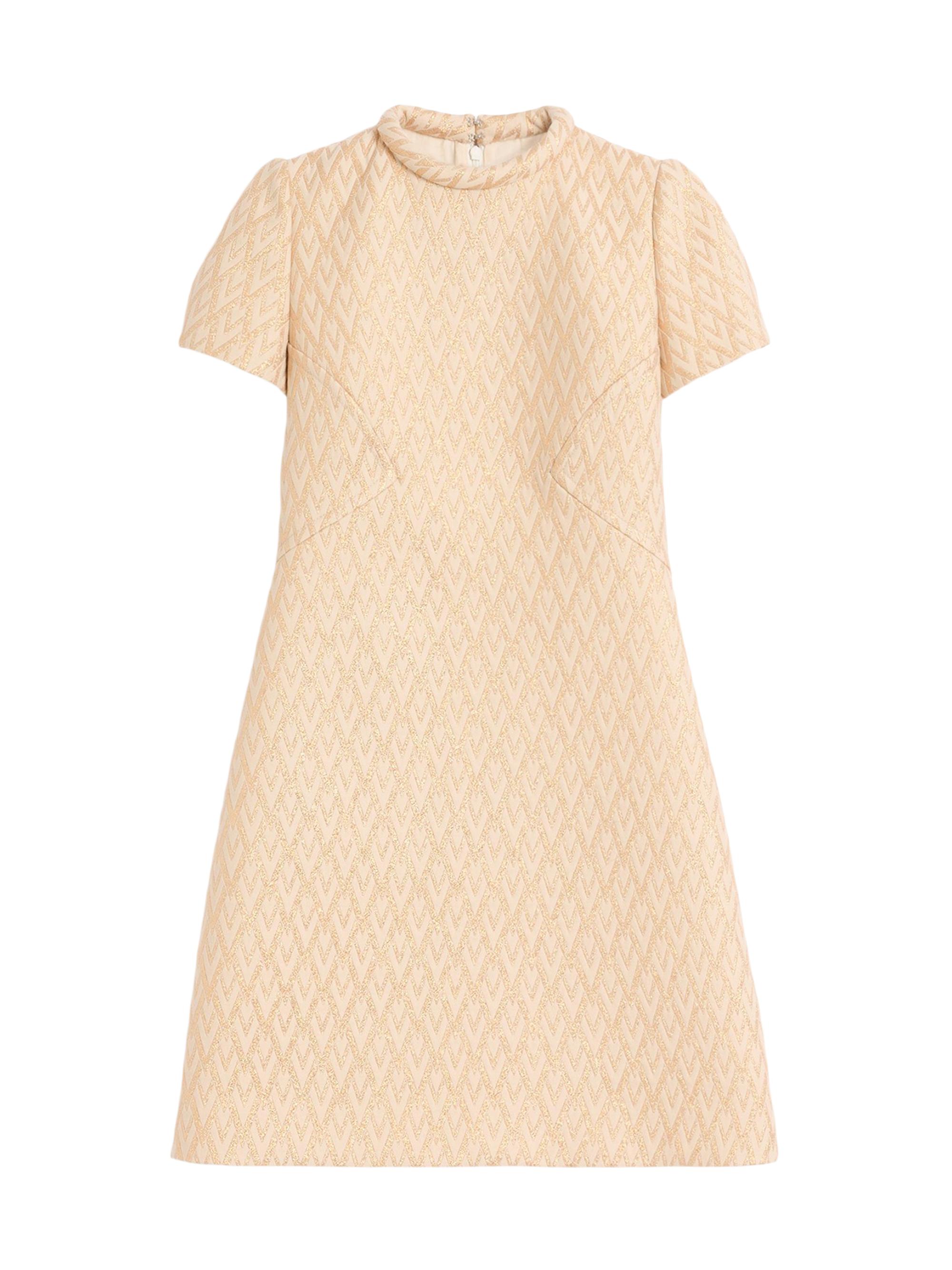 Valentino Garavani Women's Short Dress in Lurex Jacquard Toute La V -  Gold