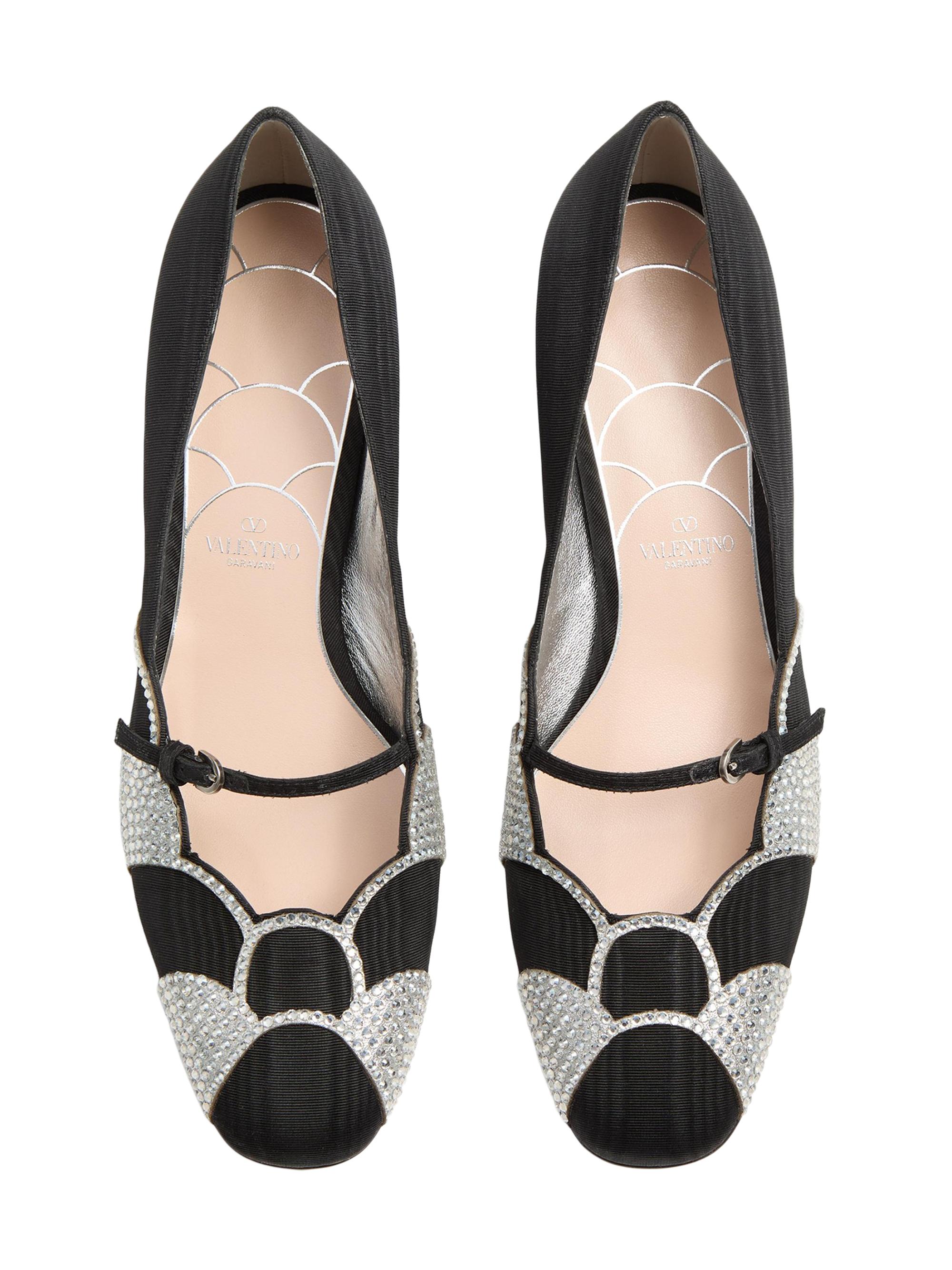 Valentino Garavani Bowow 45MM Pumps in Moirè Fabric with Crystals