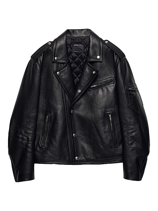 Shop Prada Leather Biker Jacket | Saks Fifth Avenue Shop Prada Leather Biker Jacket | Saks Fifth Avenue