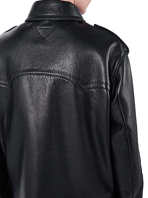 Shop Prada Leather Biker Jacket | Saks Fifth Avenue Shop Prada Leather Biker Jacket | Saks Fifth Avenue