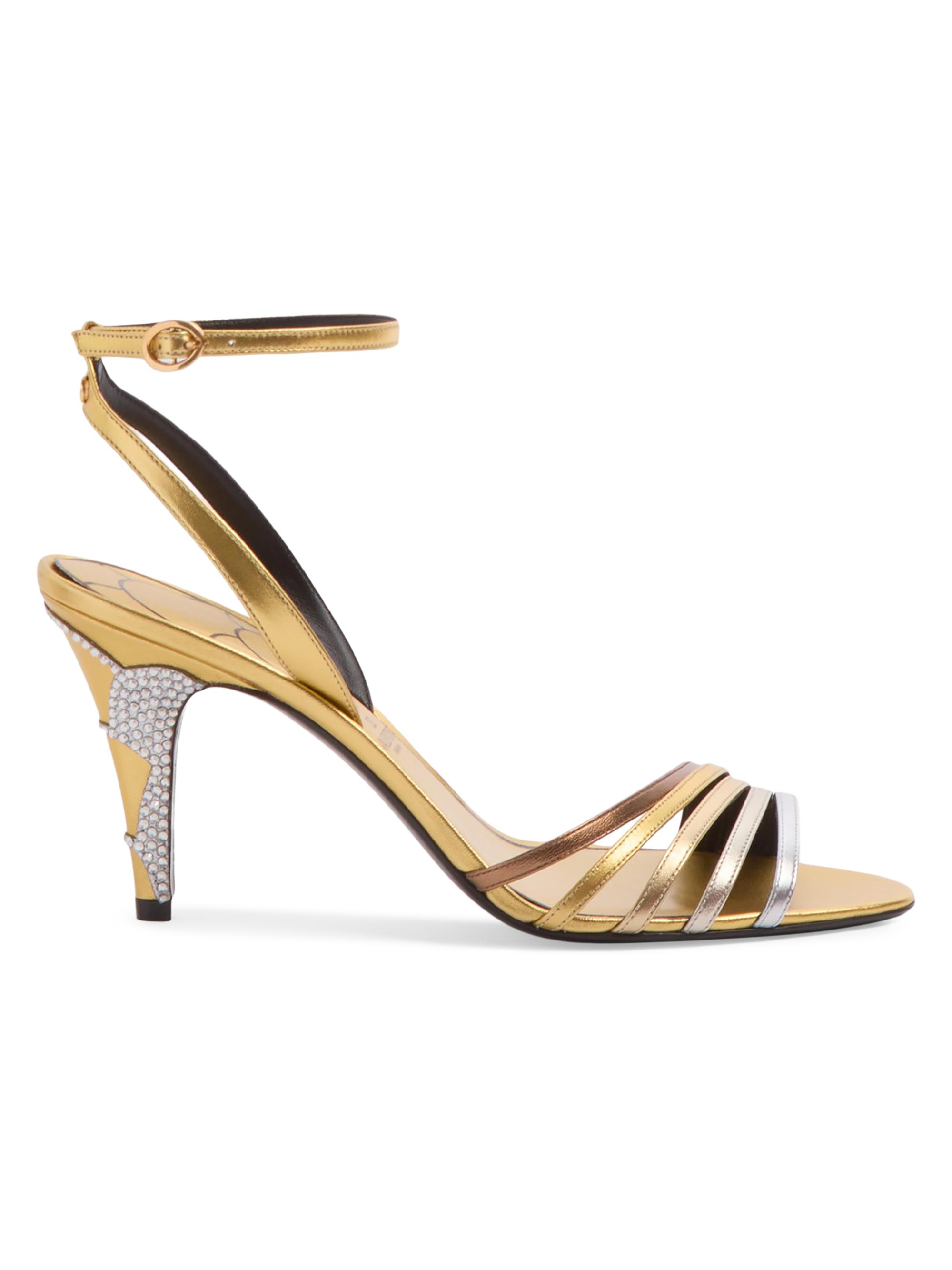 Aquazzura Tequila 85MM Crystal-Embellished Leather Sandals | Saks