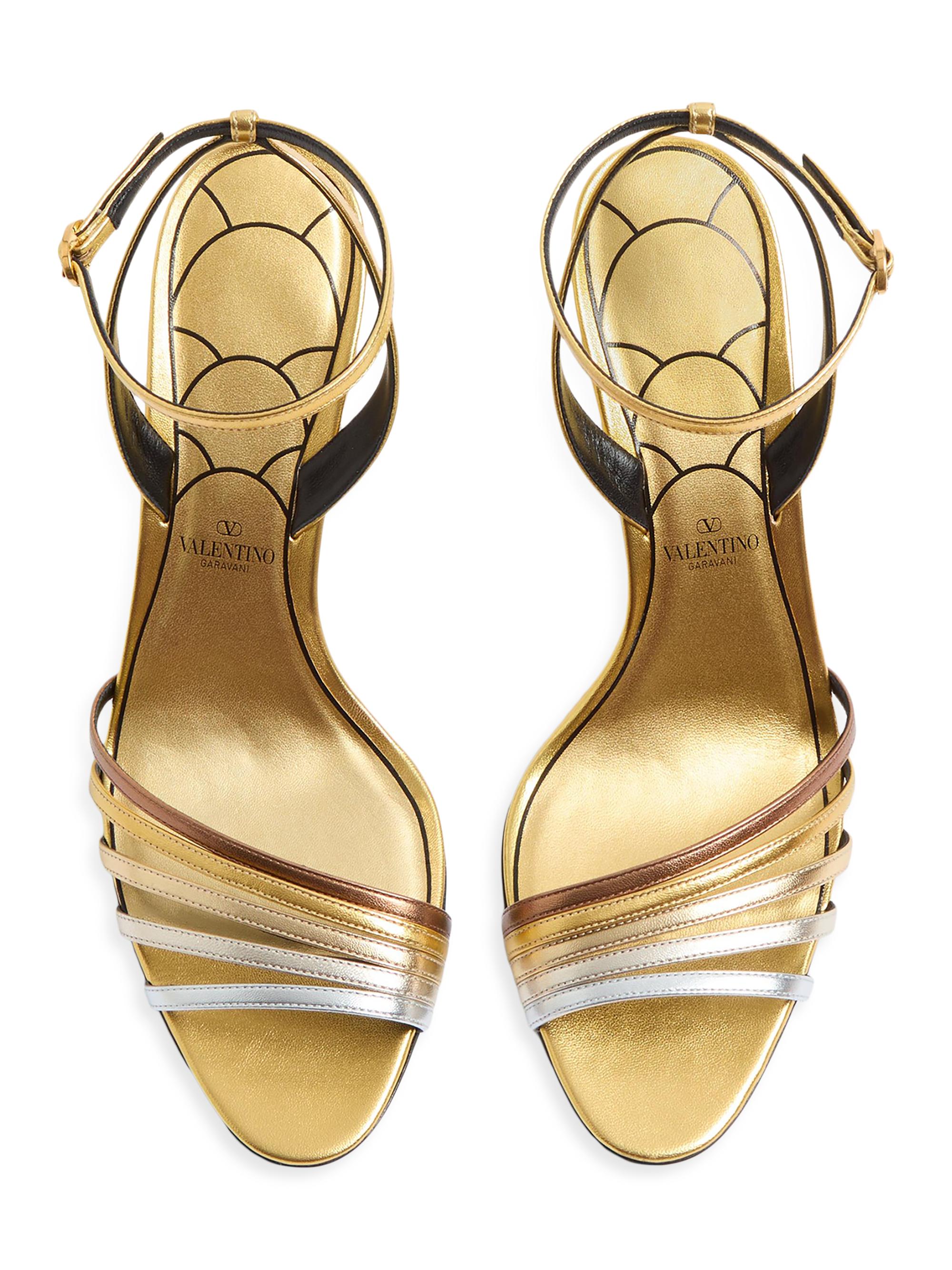 Valentino Garavani Ladycrush 85MM Sandals in Laminated Nappa with