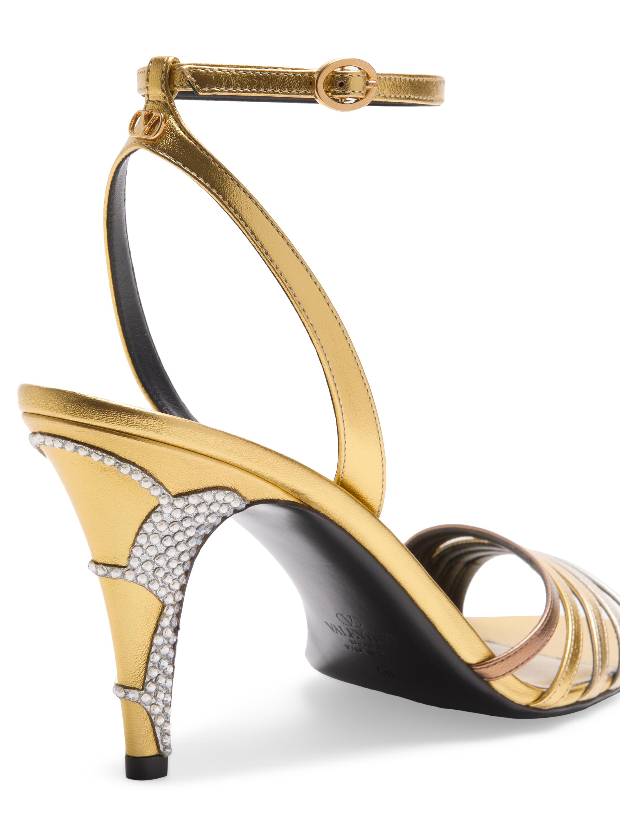 Valentino Garavani Ladycrush 85MM Sandals in Laminated Nappa with