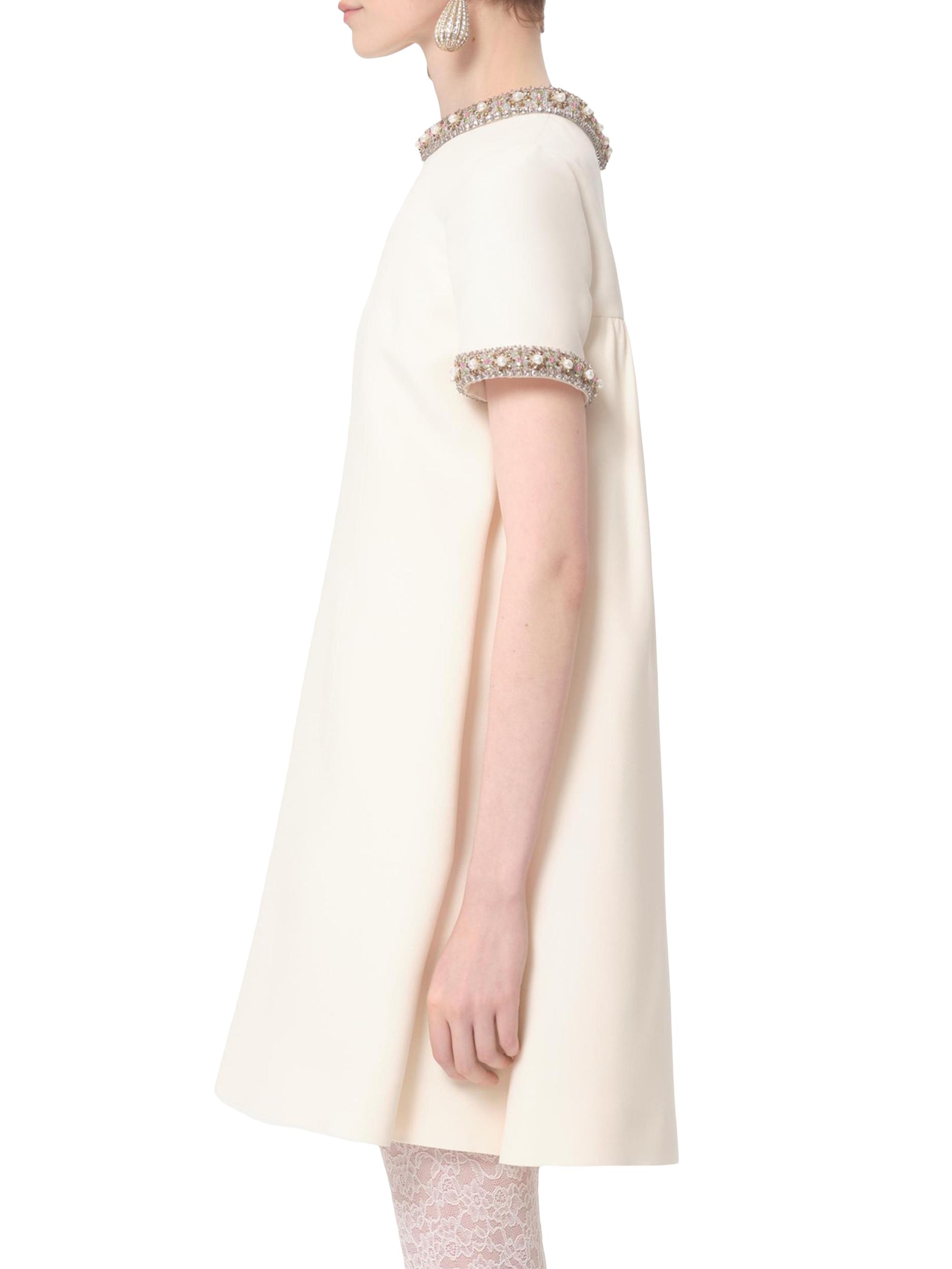 Valentino Garavani Embroidered Crepe Couture Short Dress | Saks