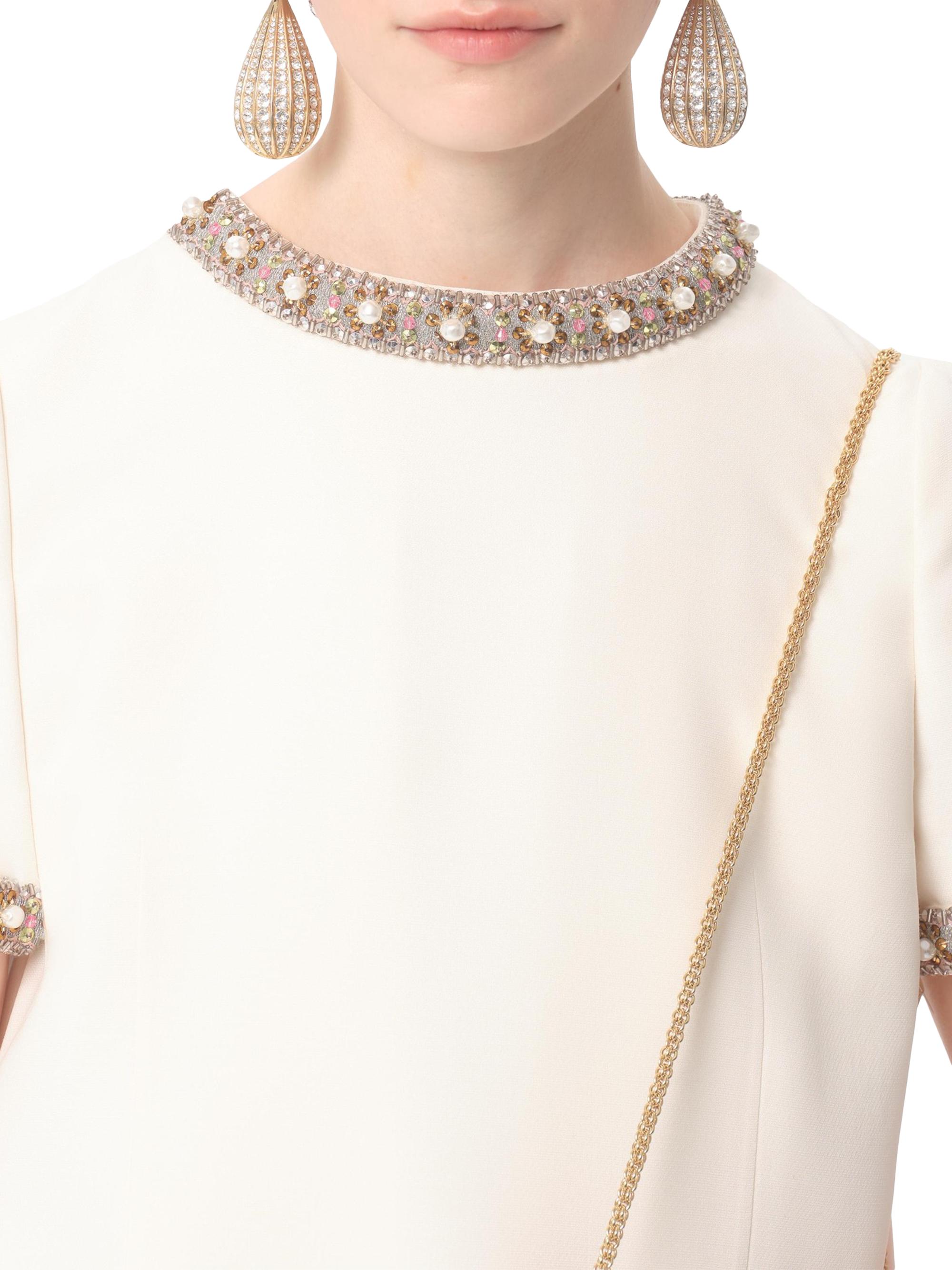 Valentino Garavani Embroidered Crepe Couture Short Dress