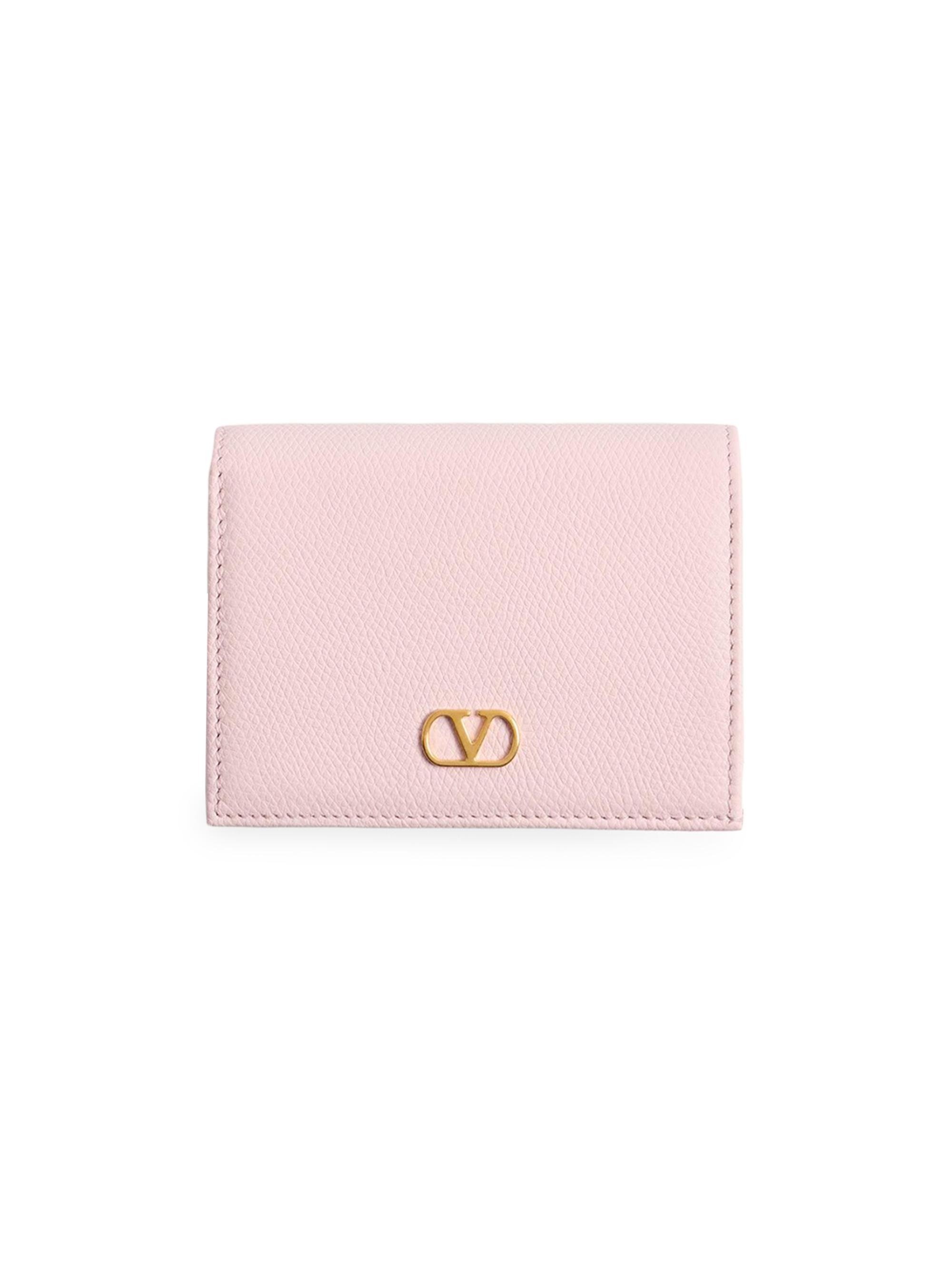 Valentino Garavani Women's VLogo Signature Grainy Calfskin Wallet - Rose Quartz