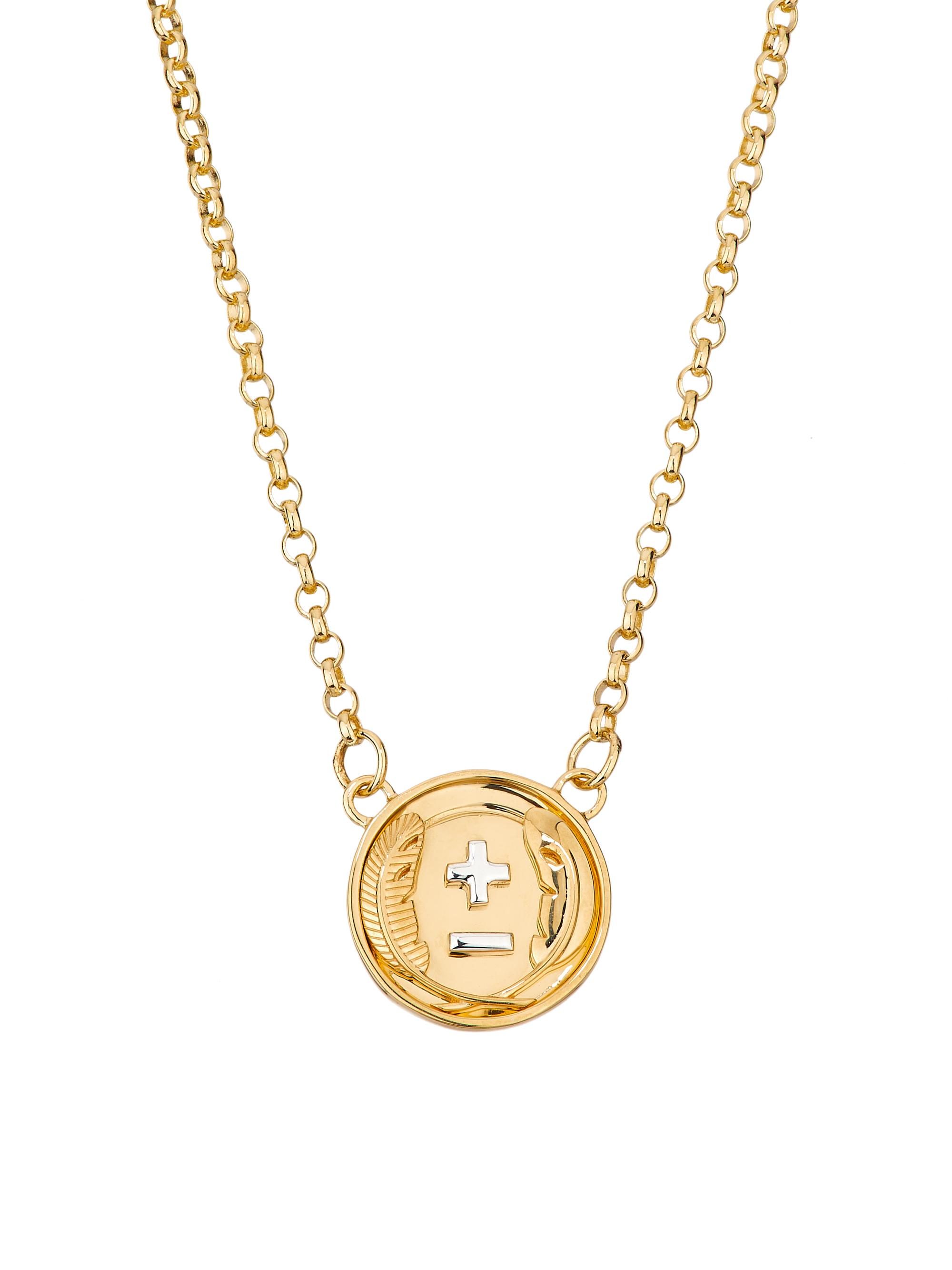Foundrae Women's Vivacity Two-Tone 18K Gold Medallion Pendant Necklace - Yellow Gold