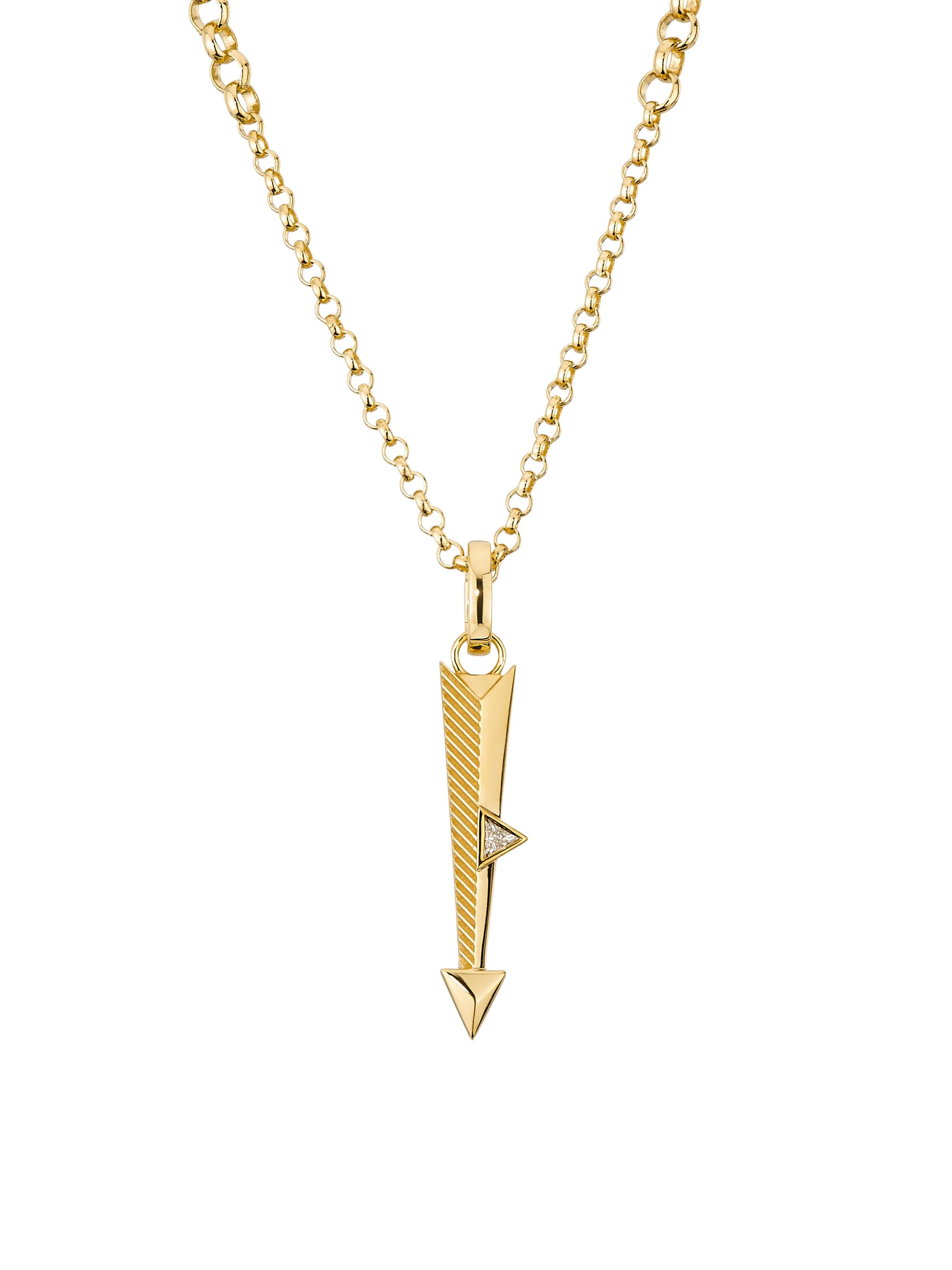 Dream 18K Yellow Gold & 0.05 TCW Diamond Arrow Pendant Necklace