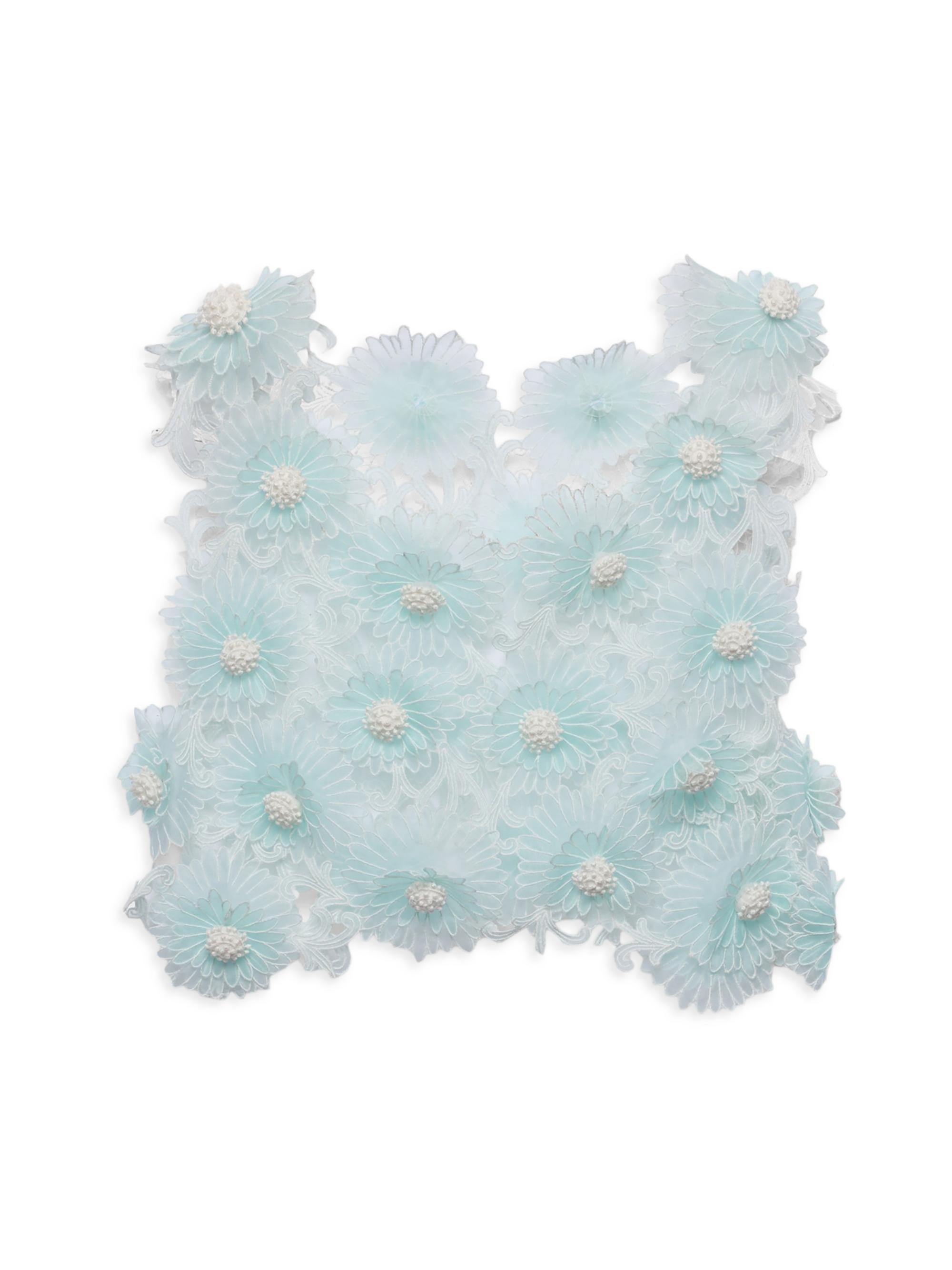 Prada Women's Guipure Top with Dahlia Embroidery - Green