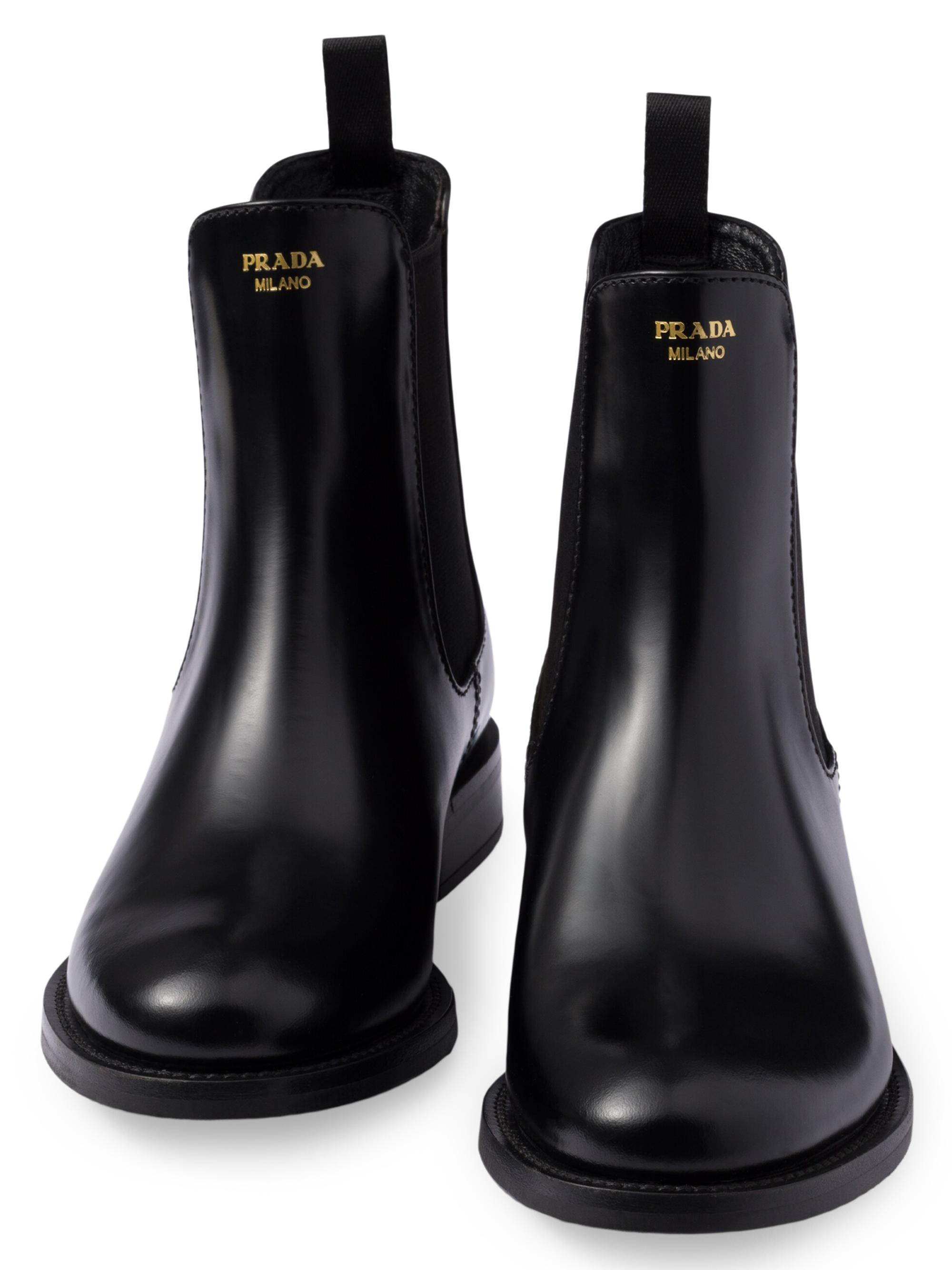 PRADA ハーフブーツ Prada Brushed Leather Ankle Boots | Saks Fifth Avenue