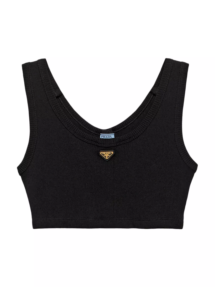 Shop Prada Ribbed Jersey Tank Top | Saks Fifth Avenue Shop Prada Ribbed Jersey Tank Top | Saks Fifth Avenue