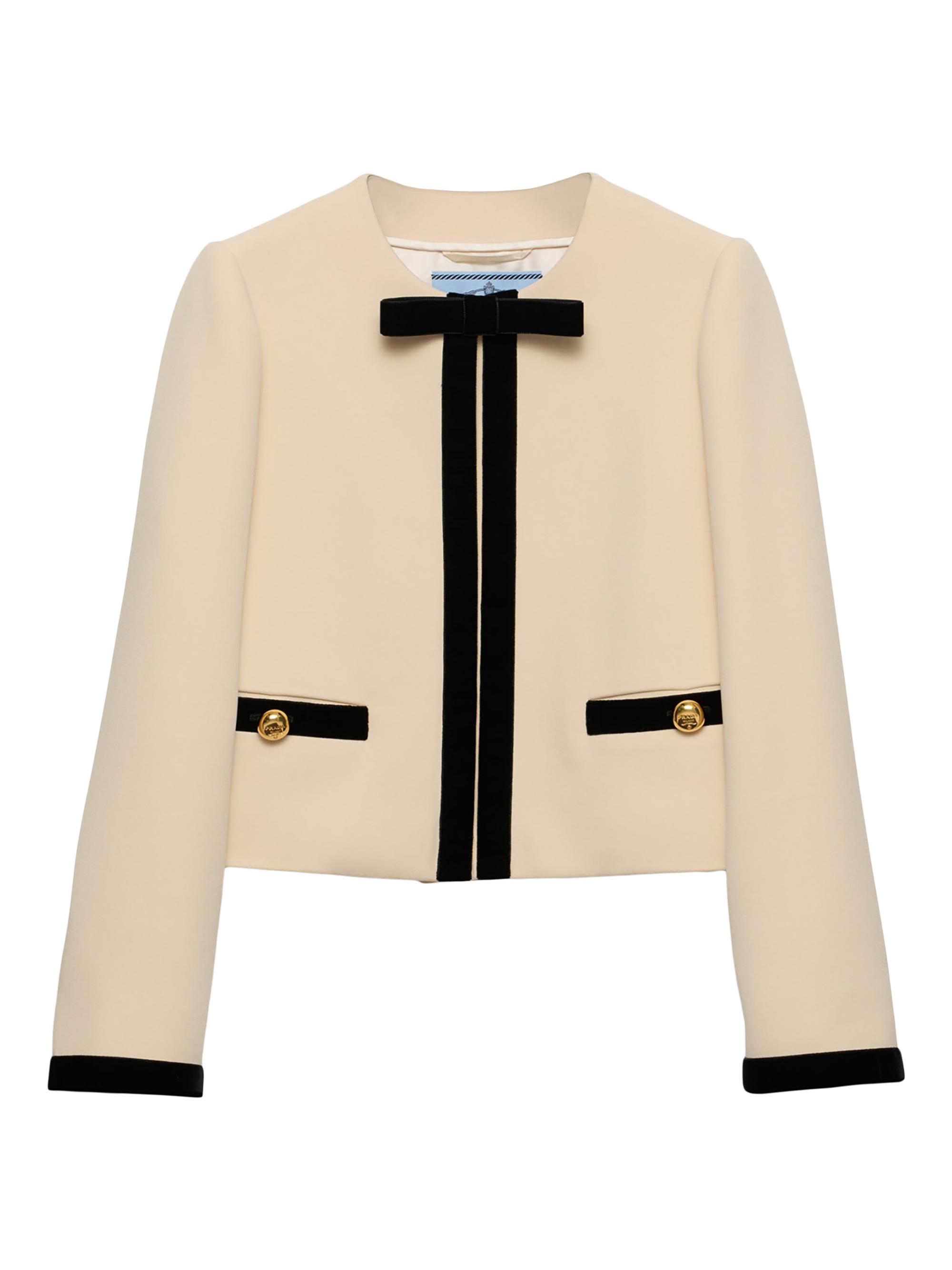 Prada Women's Single Breasted Compact Sable Jacket - Beige Khaki