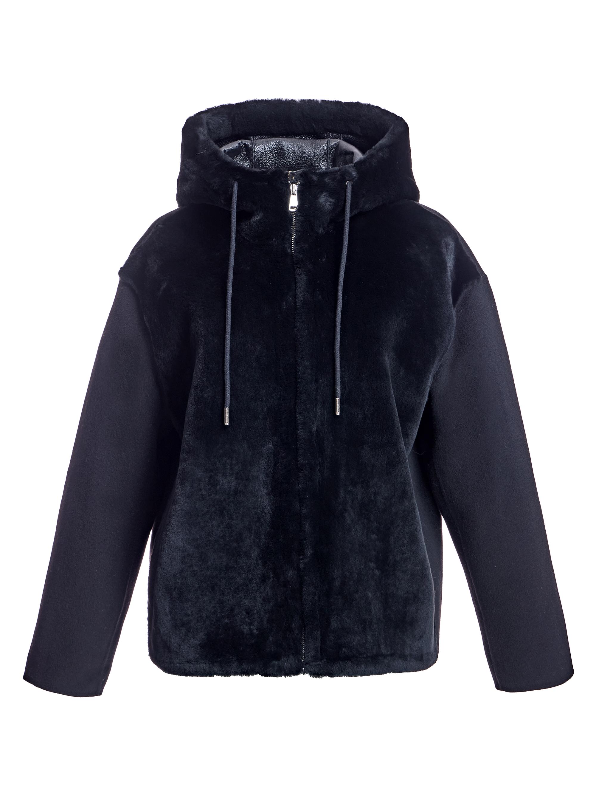 Maximilian Women's Shearling Lamb and Wool Jacket - Black